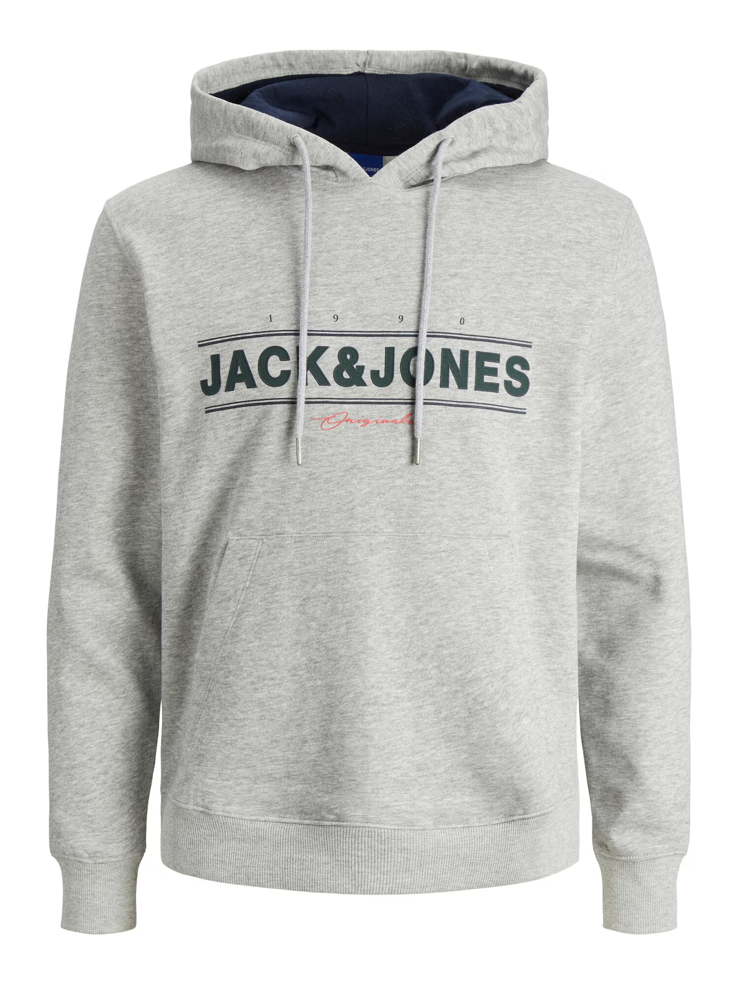 JACK & JONES Μπλούζα φούτερ 'FRIDAY' γκρι μελανζέ / ανοικτό κόκκινο / μαύρο - Pepit.gr