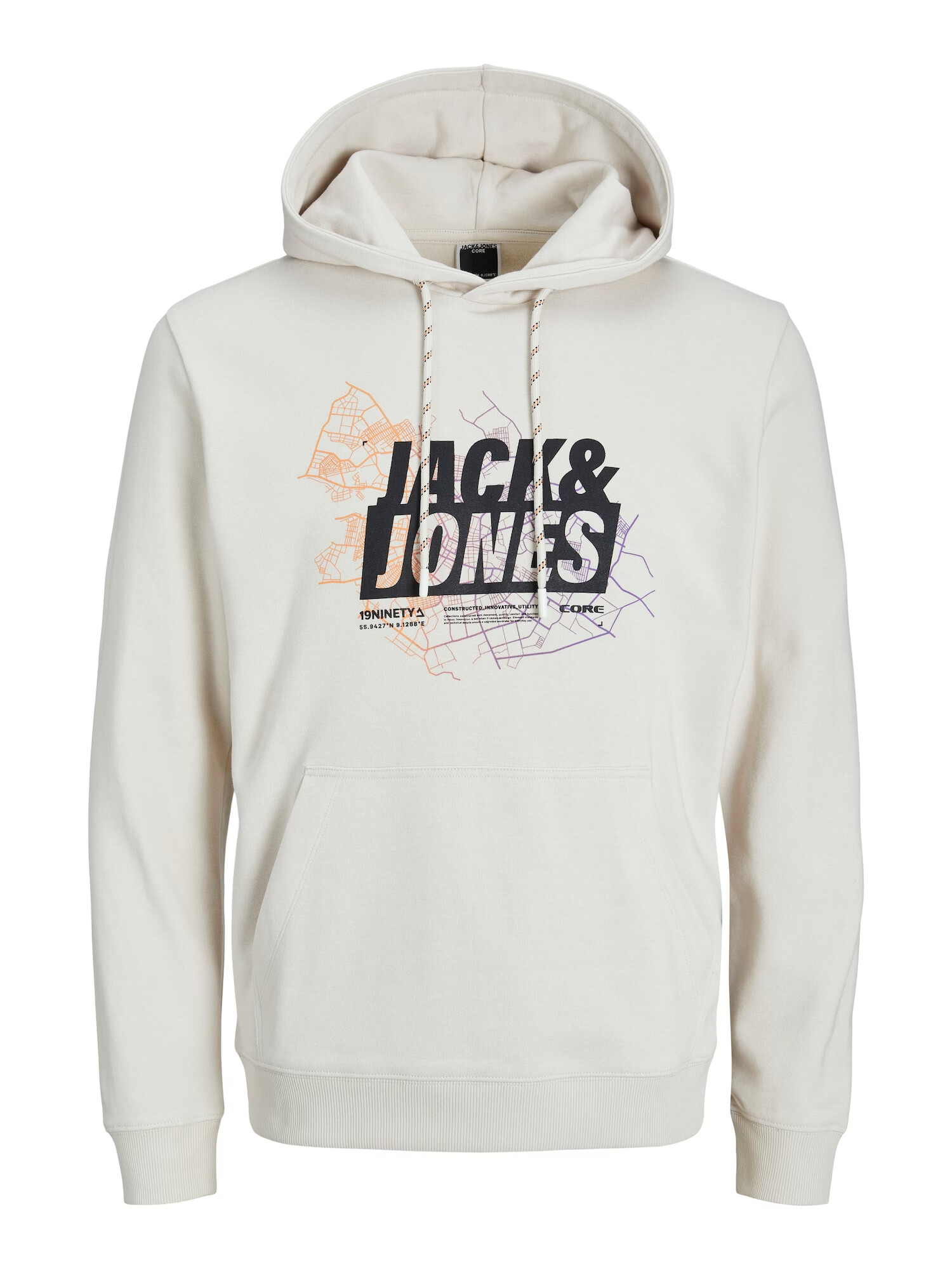 JACK & JONES Μπλούζα φούτερ γκριζομπέζ / λιλά / πορτοκαλί / μαύρο - Pepit.gr