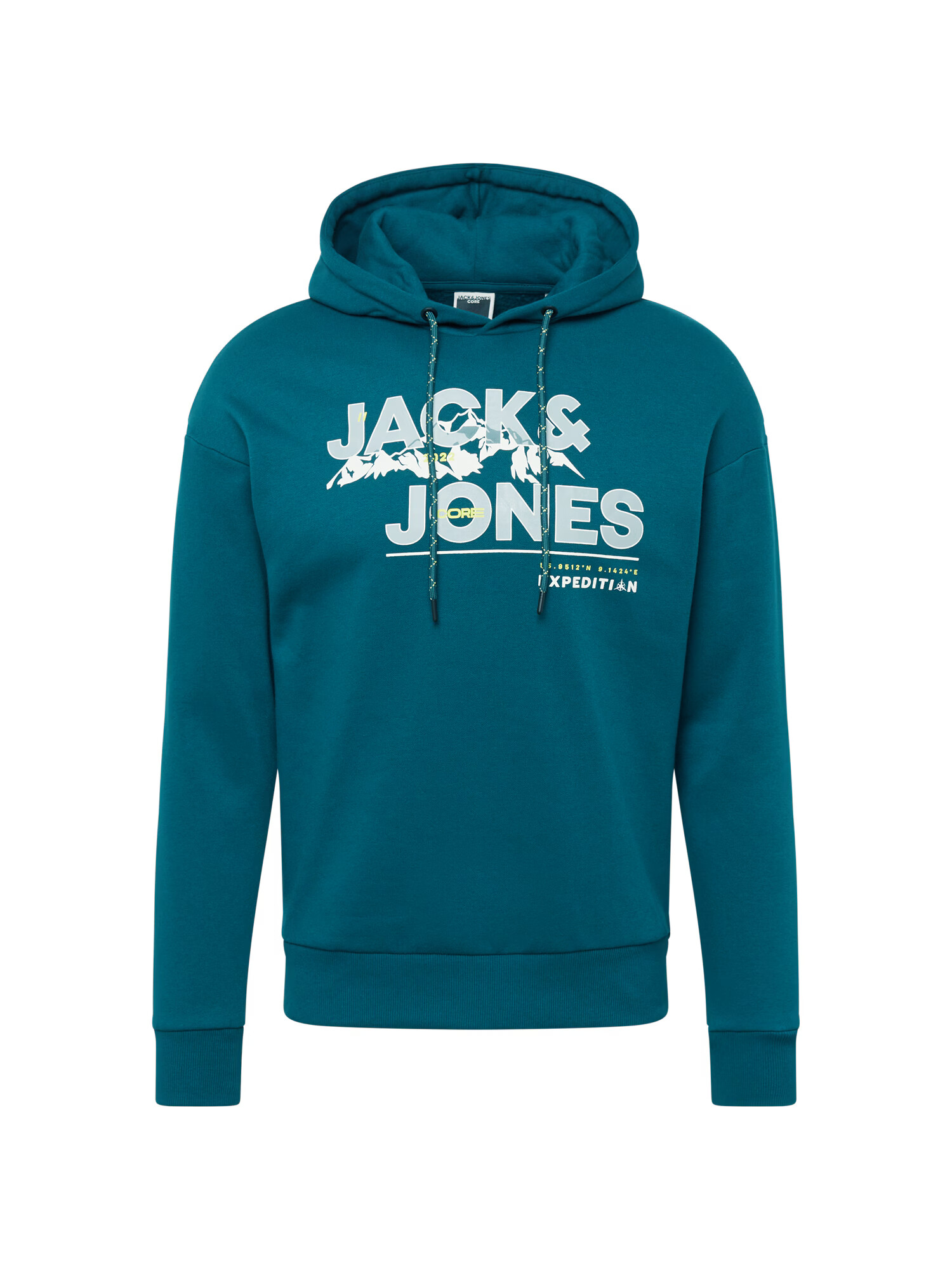 JACK & JONES Μπλούζα φούτερ 'HUNTER' γαλαζοπράσινο / σκούρο πράσινο / λευκό - Pepit.gr