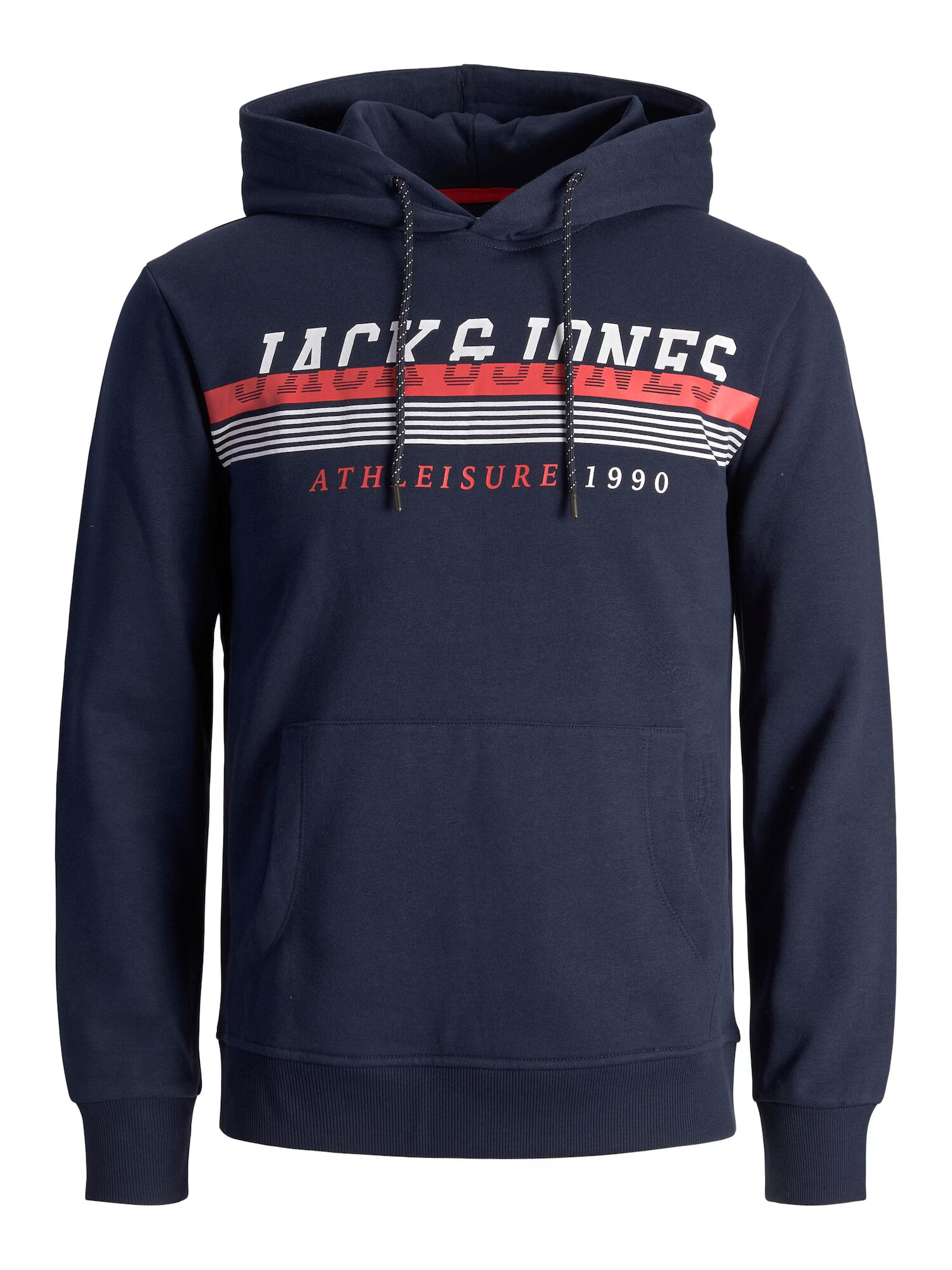 JACK & JONES Μπλούζα φούτερ 'IRON' ναυτικό μπλε / κόκκινο / λευκό - Pepit.gr