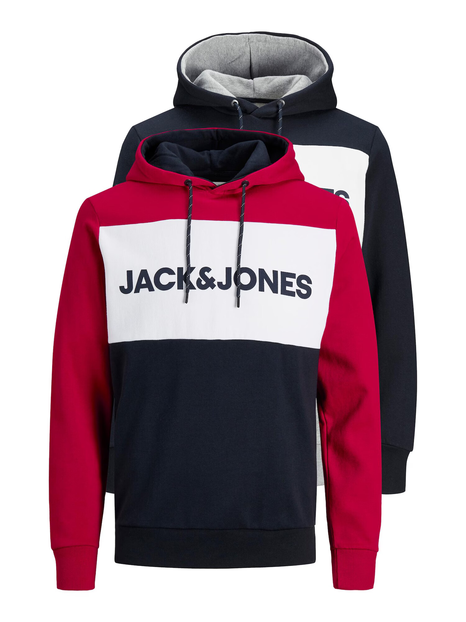 JACK & JONES Μπλούζα φούτερ μπλε νύχτας / κόκκινο / λευκό - Pepit.gr