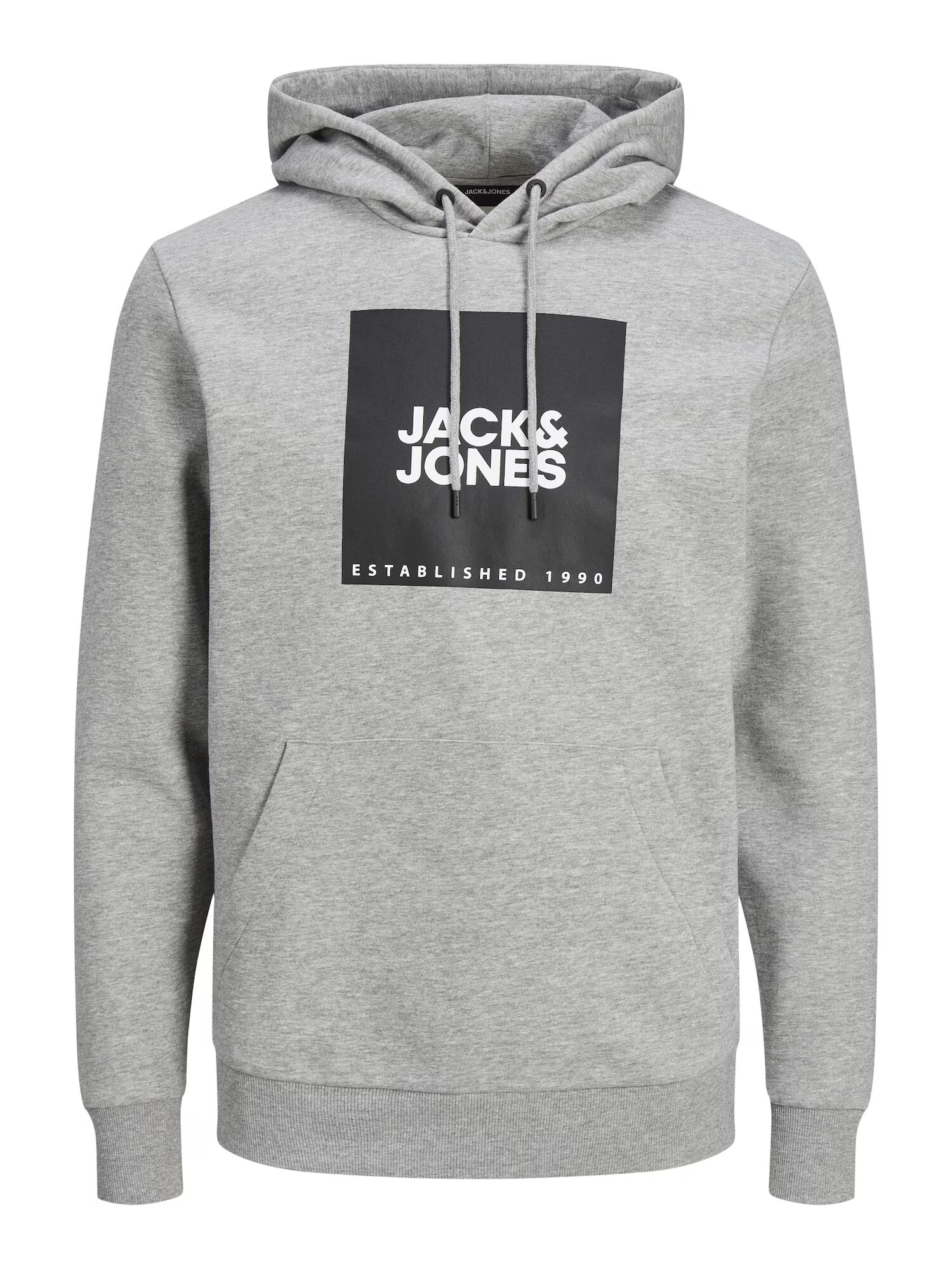 JACK & JONES Μπλούζα φούτερ 'Lock' γκρι μελανζέ / μαύρο / λευκό - Pepit.gr