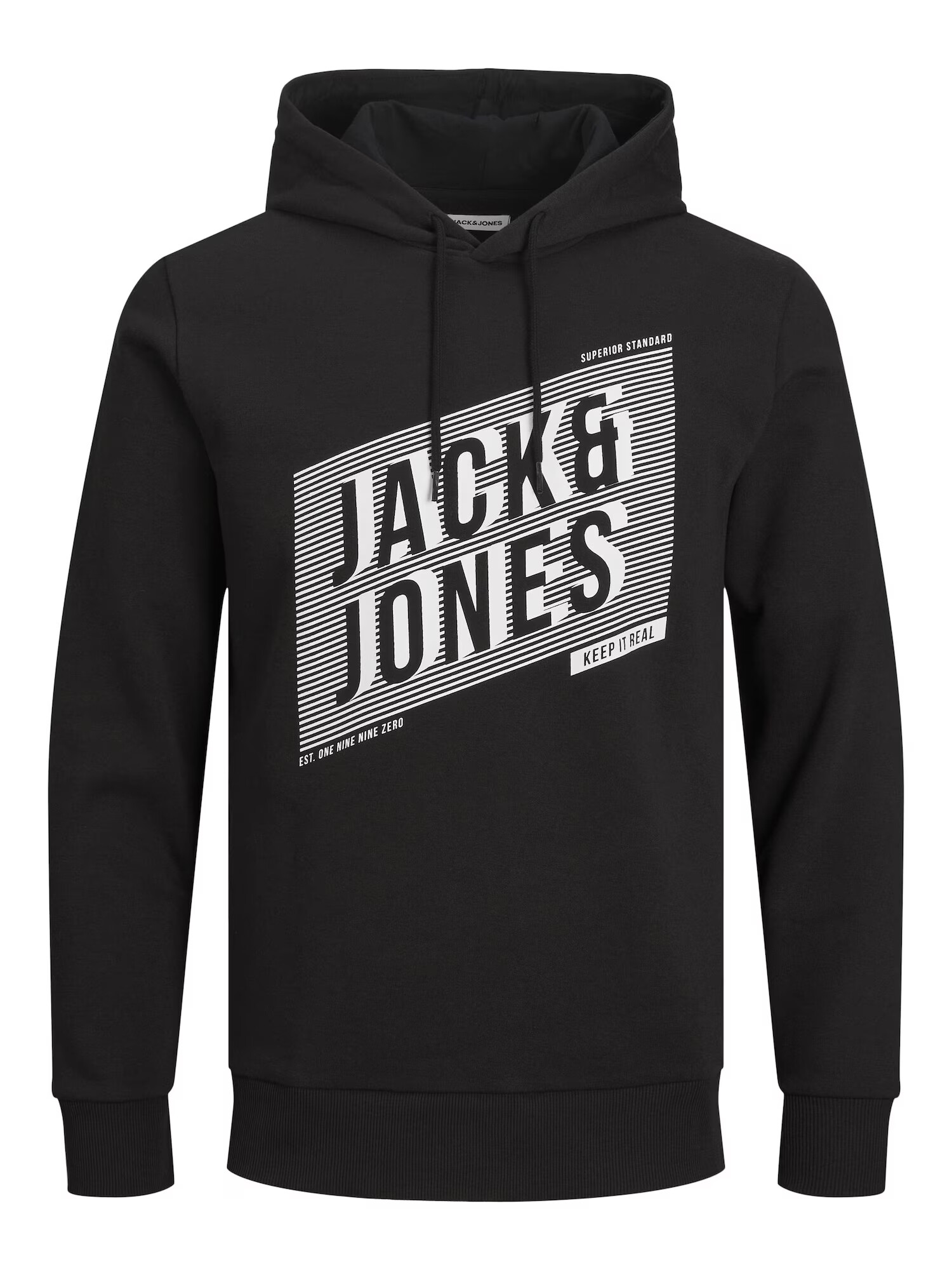 JACK & JONES Μπλούζα φούτερ μαύρο / λευκό - Pepit.gr