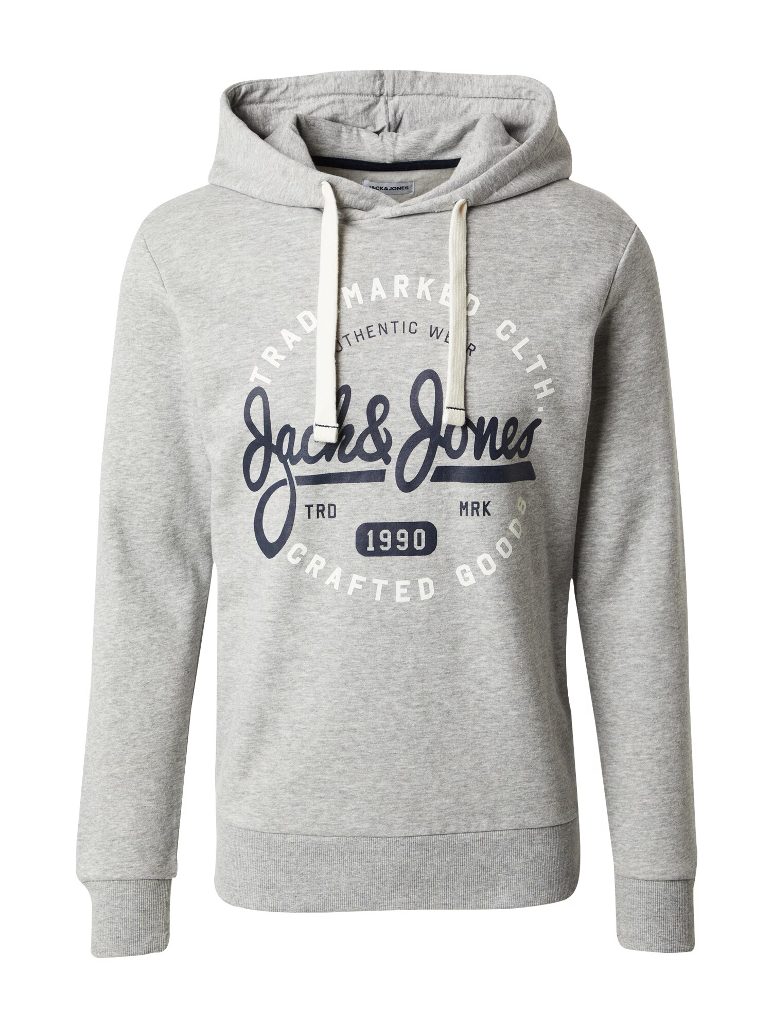 JACK & JONES Μπλούζα φούτερ 'MIKK' γκρι μελανζέ / μαύρο / λευκό - Pepit.gr