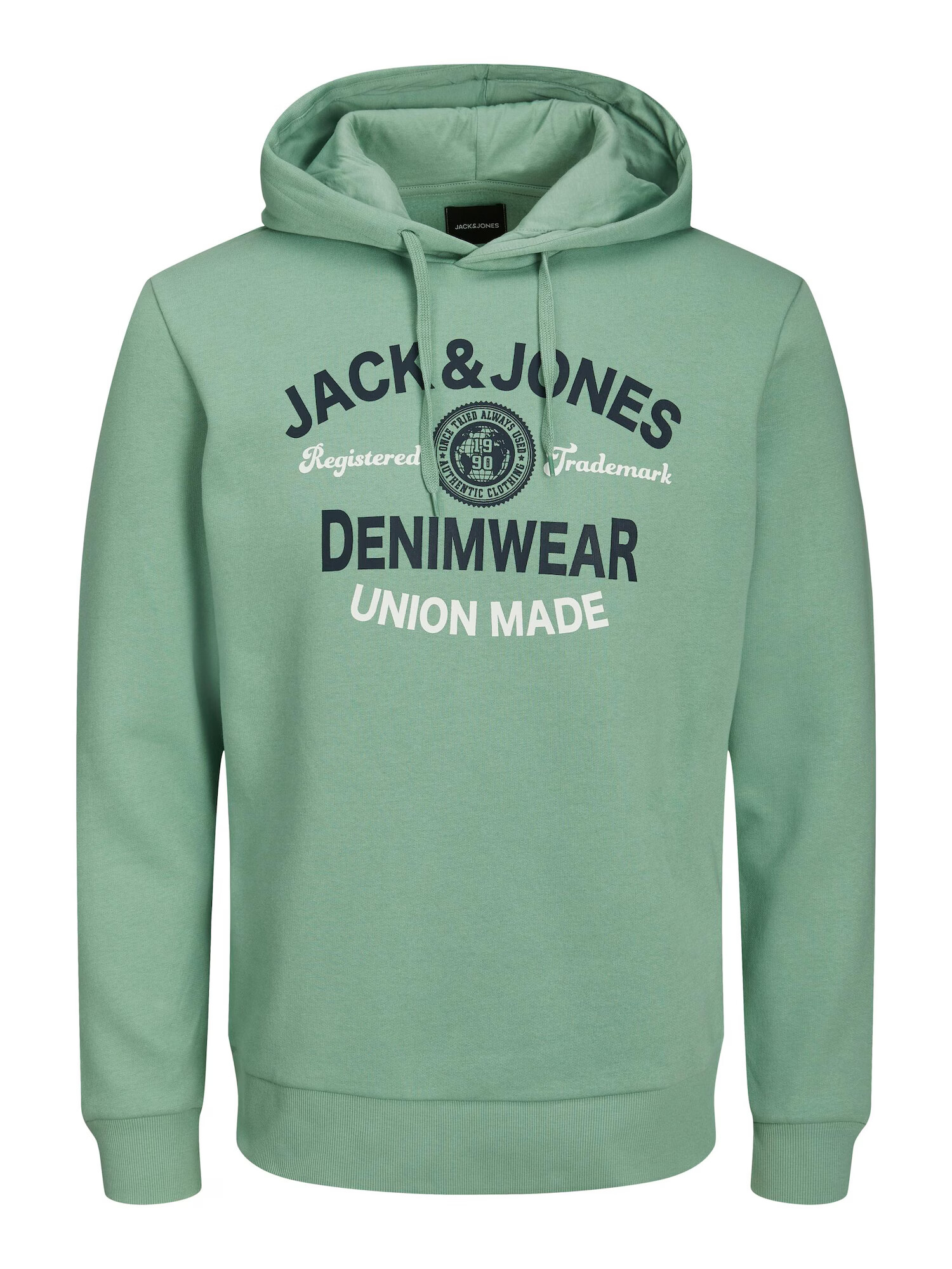 JACK & JONES Μπλούζα φούτερ μπλε νύχτας / ανοικτό πράσινο / λευκό - Pepit.gr