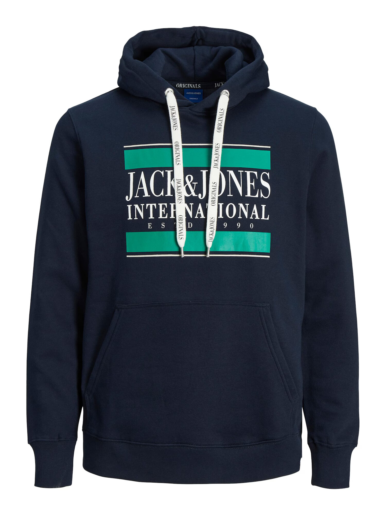 JACK & JONES Μπλούζα φούτερ μπλε νύχτας / γαλαζοπράσινο / λευκό - Pepit.gr