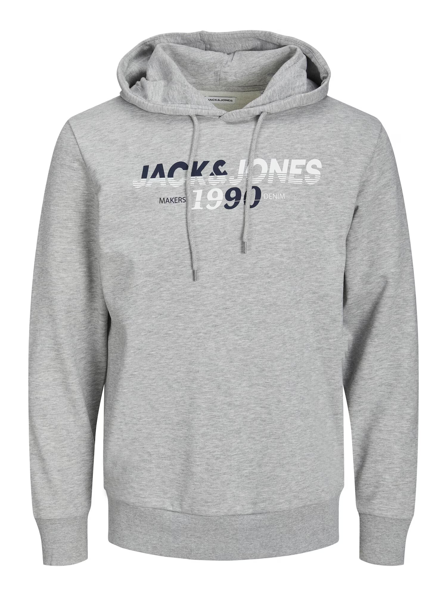 JACK & JONES Μπλούζα φούτερ μπλε νύχτας / γκρι μελανζέ / λευκό - Pepit.gr