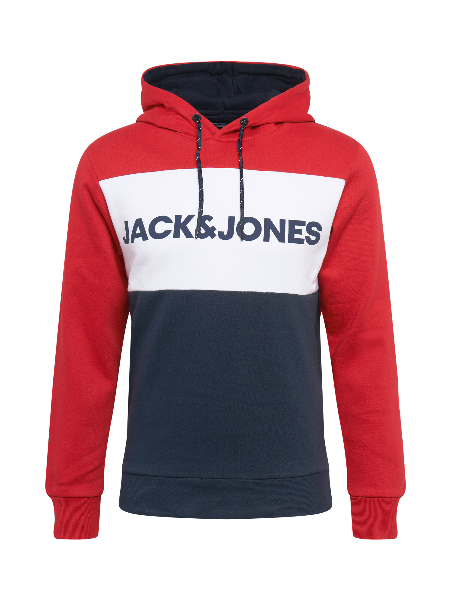 JACK & JONES Μπλούζα φούτερ μπλε νύχτας / κόκκινο / λευκό - Pepit.gr