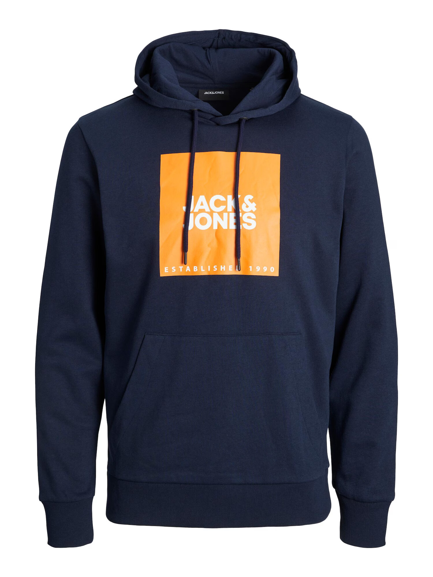 JACK & JONES Μπλούζα φούτερ μπλε νύχτας / μανταρινί / λευκό - Pepit.gr