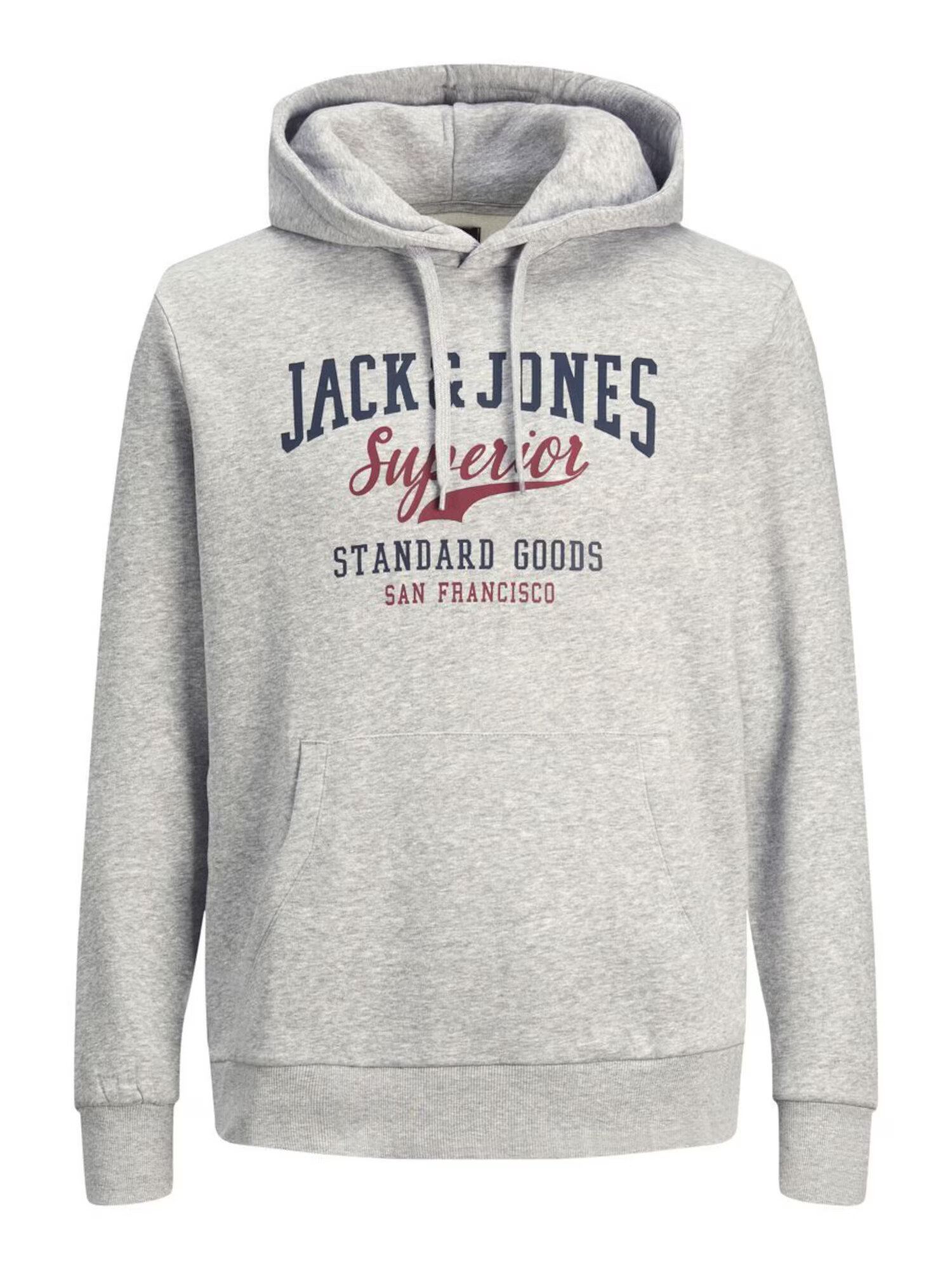 JACK & JONES Μπλούζα φούτερ ναυτικό μπλε / ανοικτό γκρι / σκούρο κόκκινο - Pepit.gr