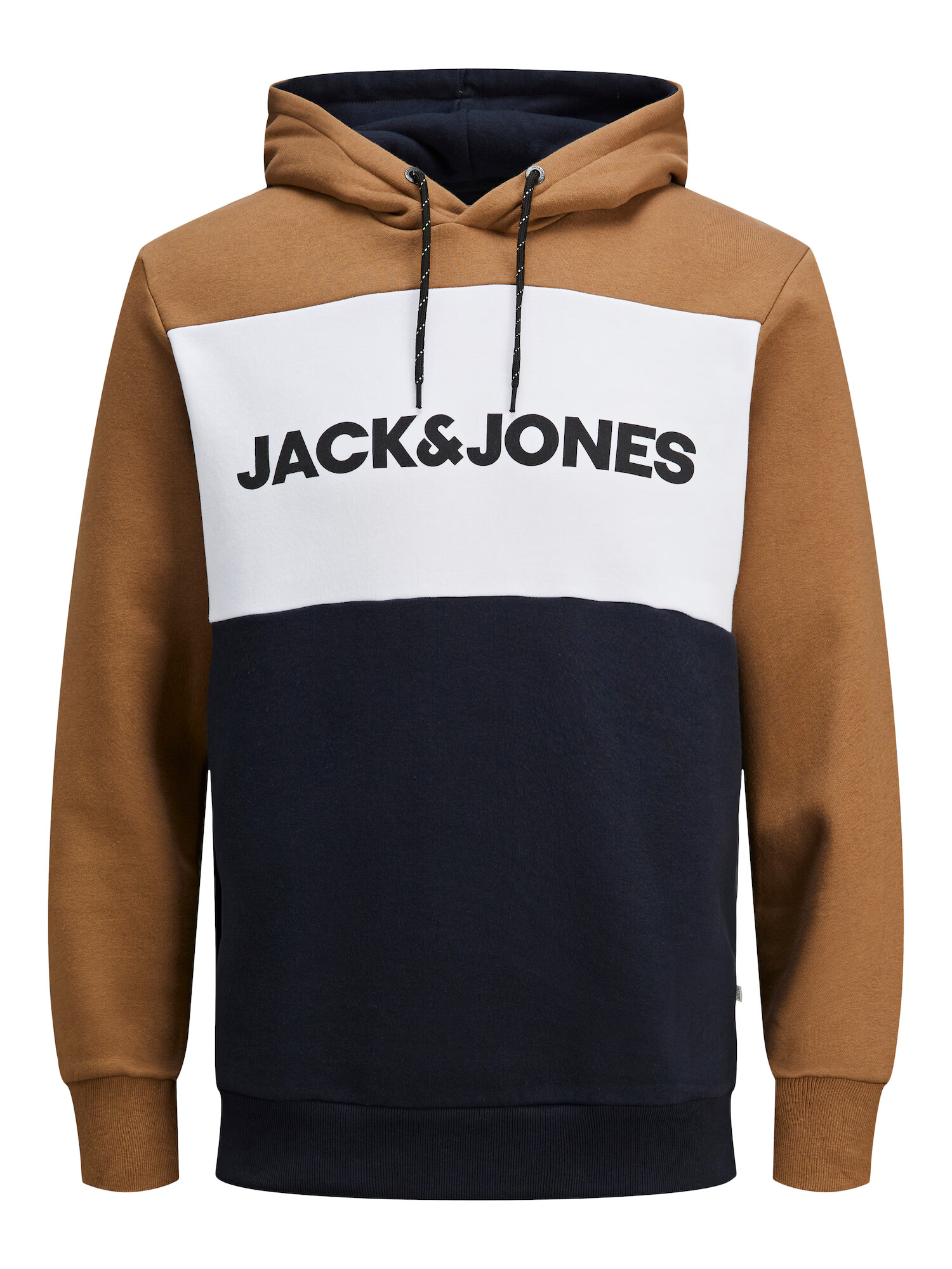 JACK & JONES Μπλούζα φούτερ ναυτικό μπλε / ανοικτό καφέ / λευκό - Pepit.gr