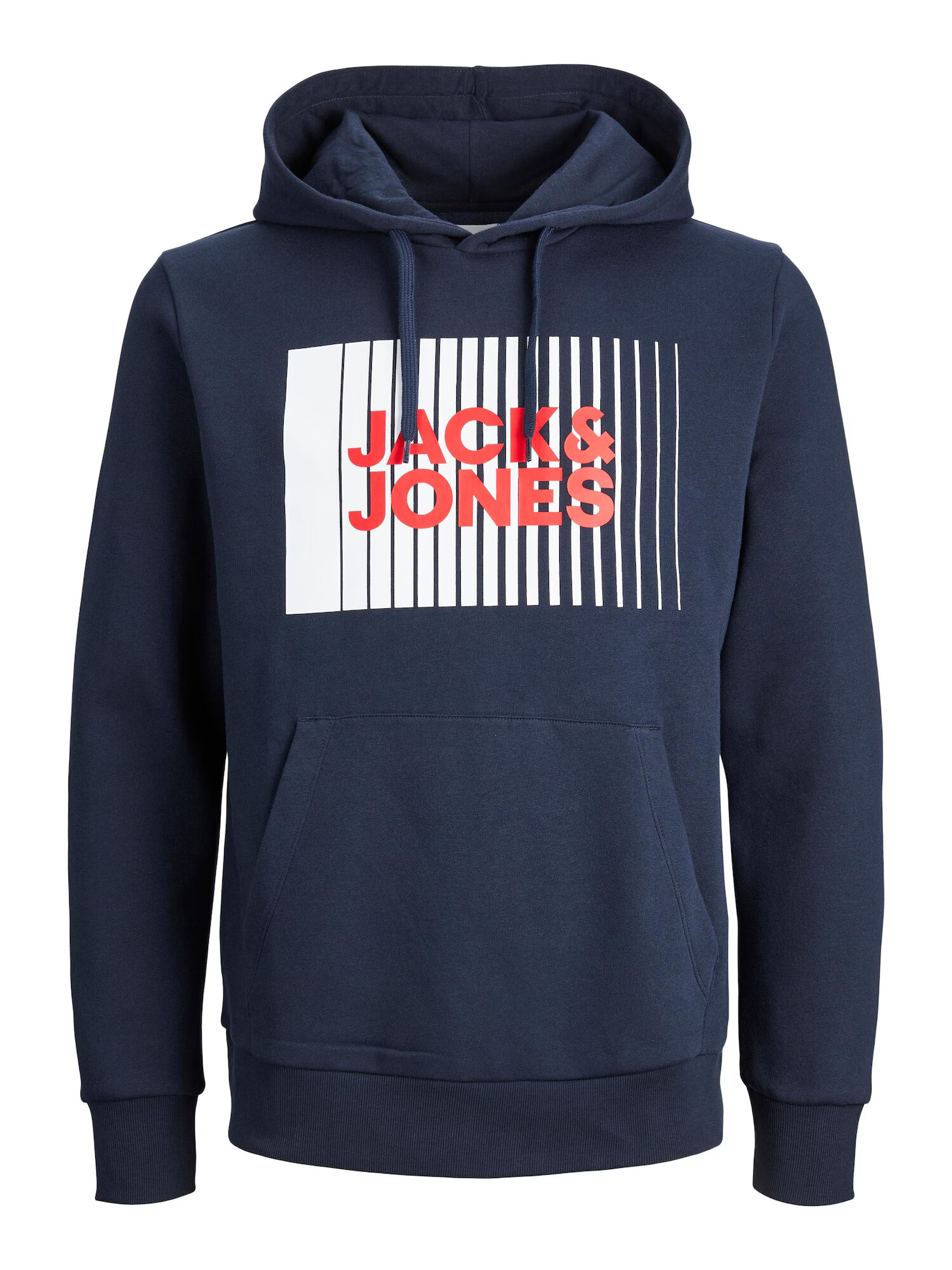 JACK & JONES Μπλούζα φούτερ ναυτικό μπλε / κόκκινο φωτιάς / λευκό - Pepit.gr