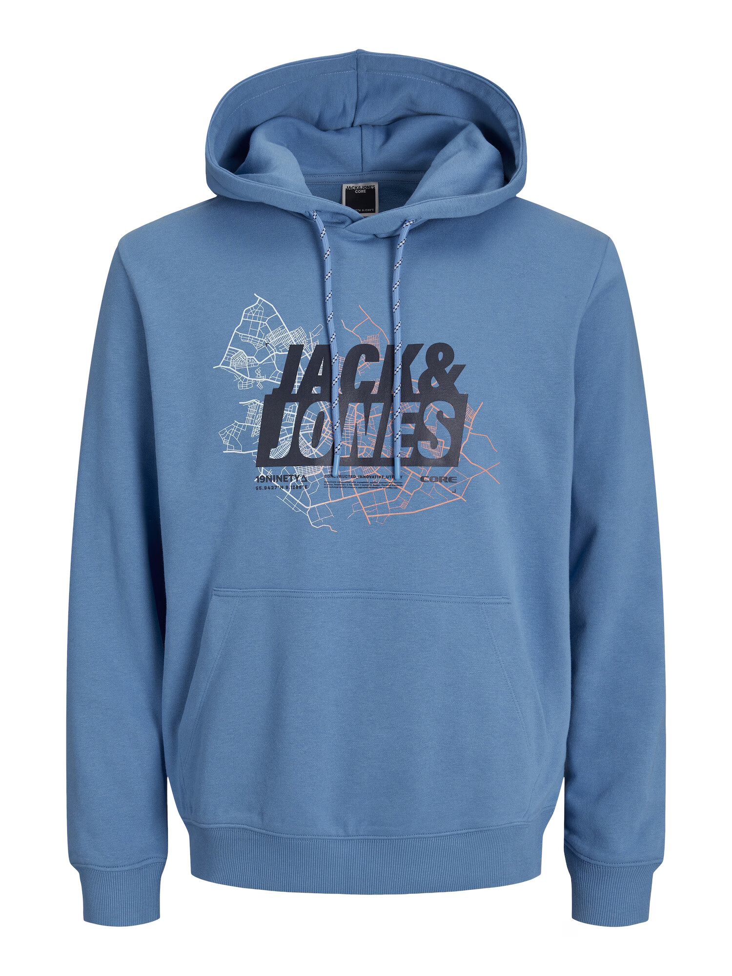 JACK & JONES Μπλούζα φούτερ ναυτικό μπλε / μπλε περιστεριού / ρόδινο / λευκό - Pepit.gr