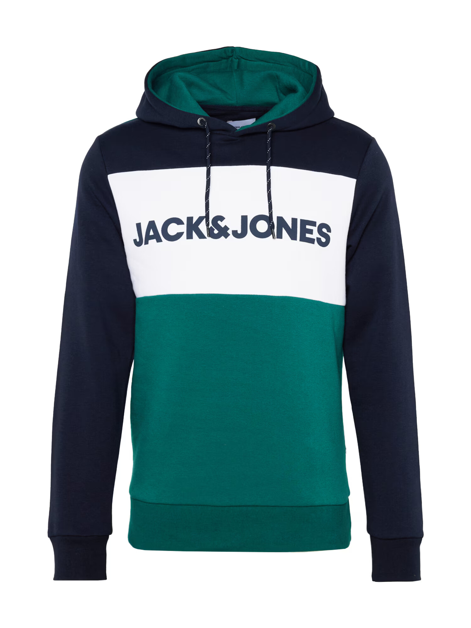 JACK & JONES Μπλούζα φούτερ ναυτικό μπλε / σμαραγδί / λευκό - Pepit.gr