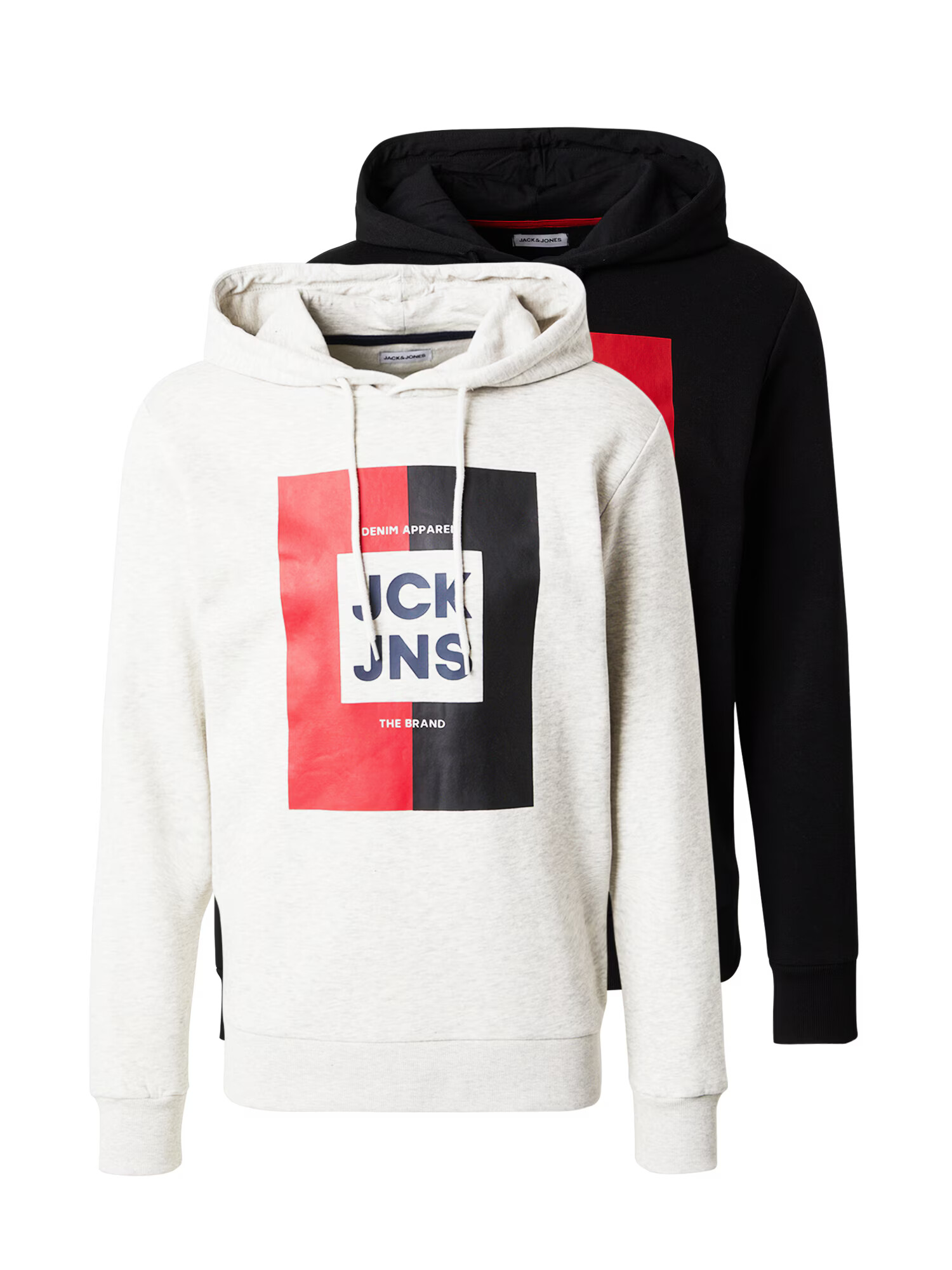 JACK & JONES Μπλούζα φούτερ 'OSCAR' μπλε νύχτας / γκρι μελανζέ / κόκκινο / μαύρο - Pepit.gr