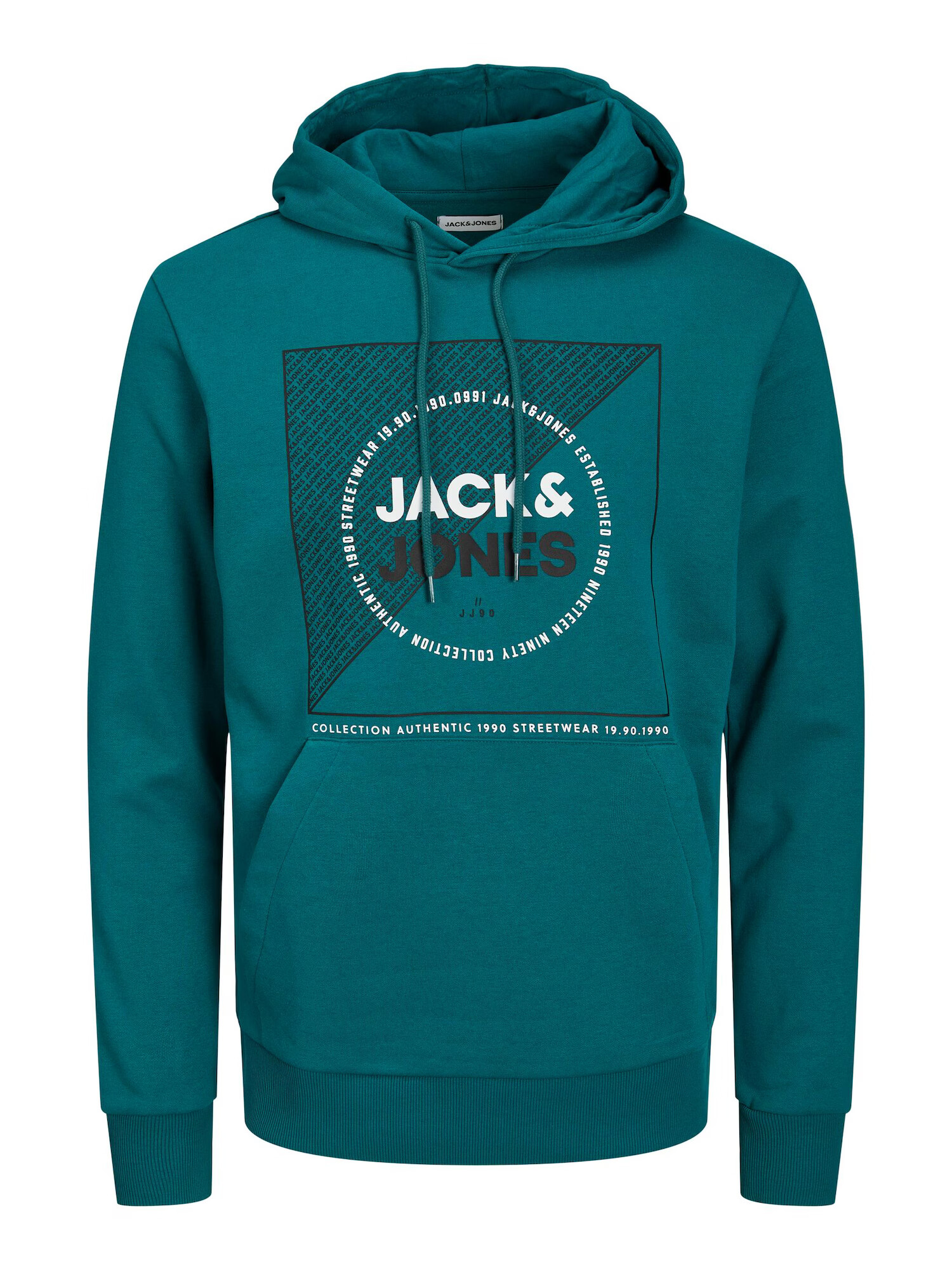 JACK & JONES Μπλούζα φούτερ 'RALF' σμαραγδί / μαύρο / λευκό - Pepit.gr