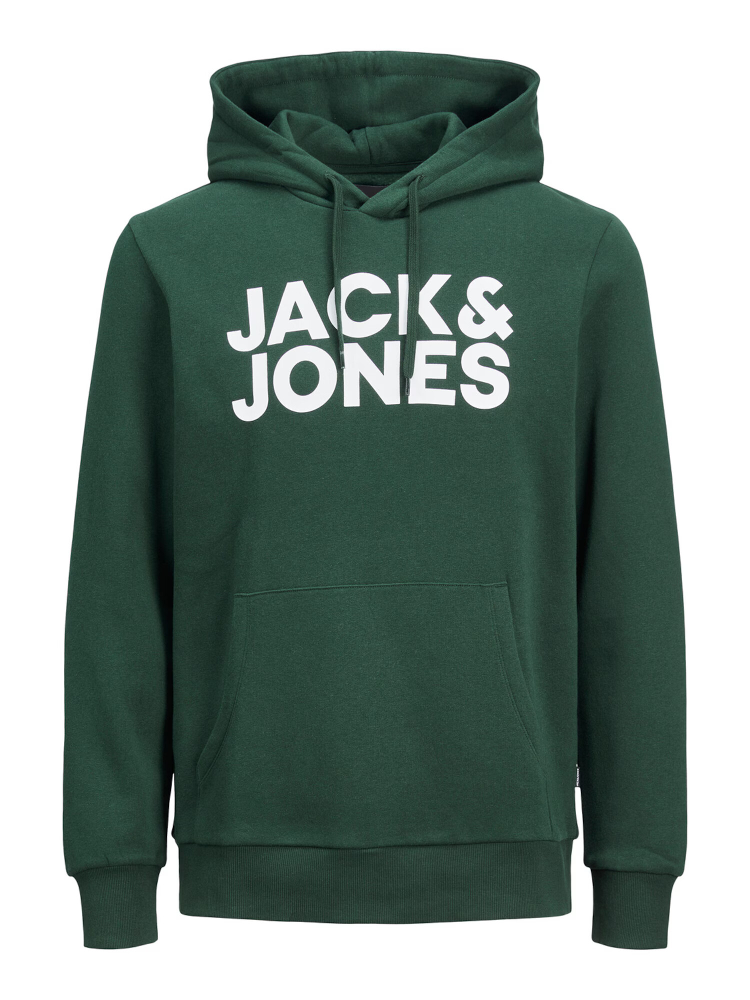 JACK & JONES Μπλούζα φούτερ σκούρο πράσινο / λευκό - Pepit.gr