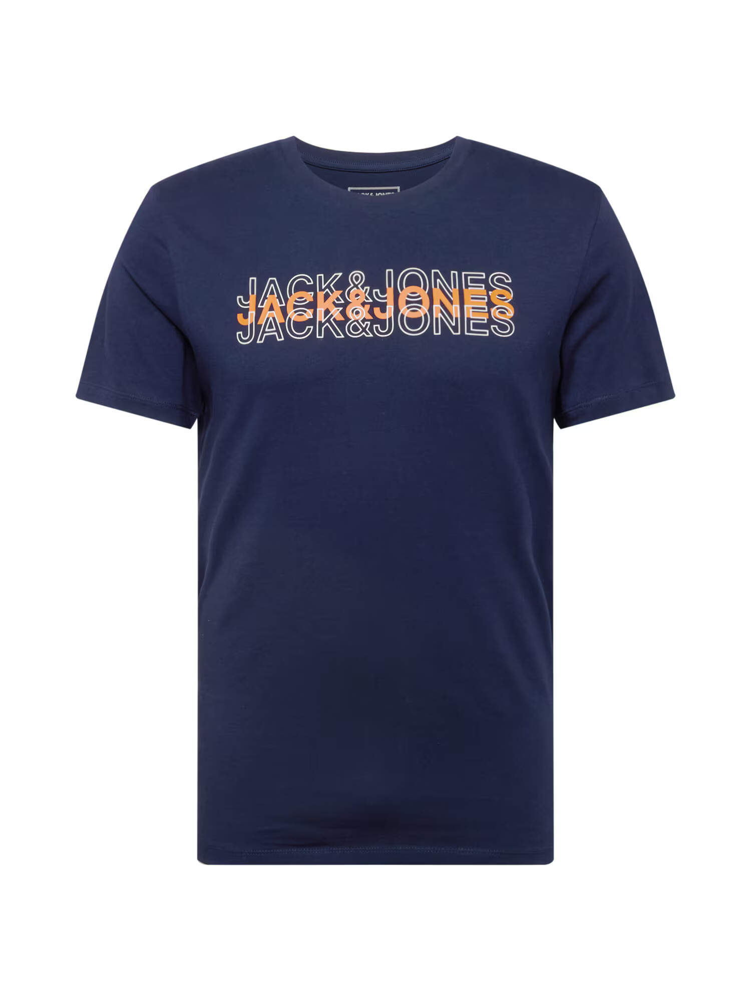 JACK & JONES Μπλουζάκι 'ACCOUNT' ναυτικό μπλε / πορτοκαλί / λευκό - Pepit.gr