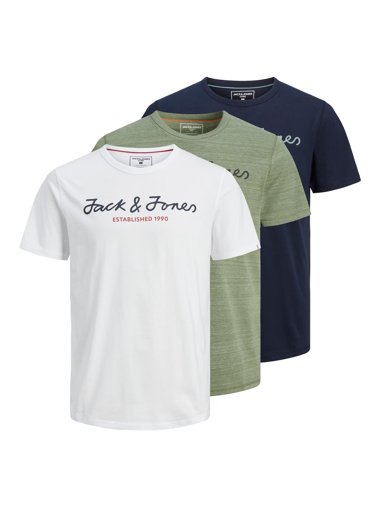 JACK & JONES Μπλουζάκι 'Berg' ναυτικό μπλε / λαδί / λευκό - Pepit.gr