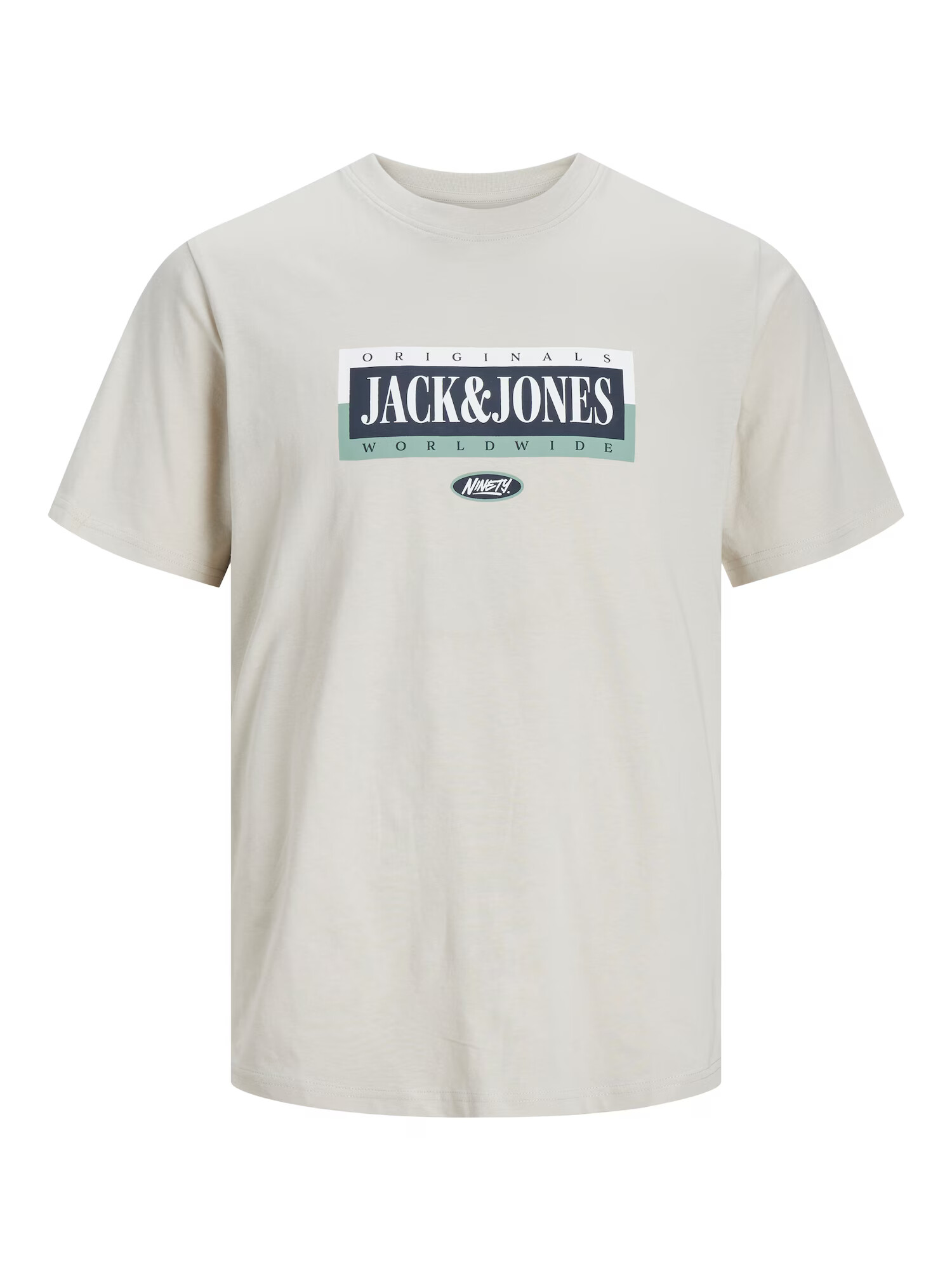 JACK & JONES Μπλουζάκι 'COBIN' μπεζ / ναυτικό μπλε / πράσινο / λευκό - Pepit.gr