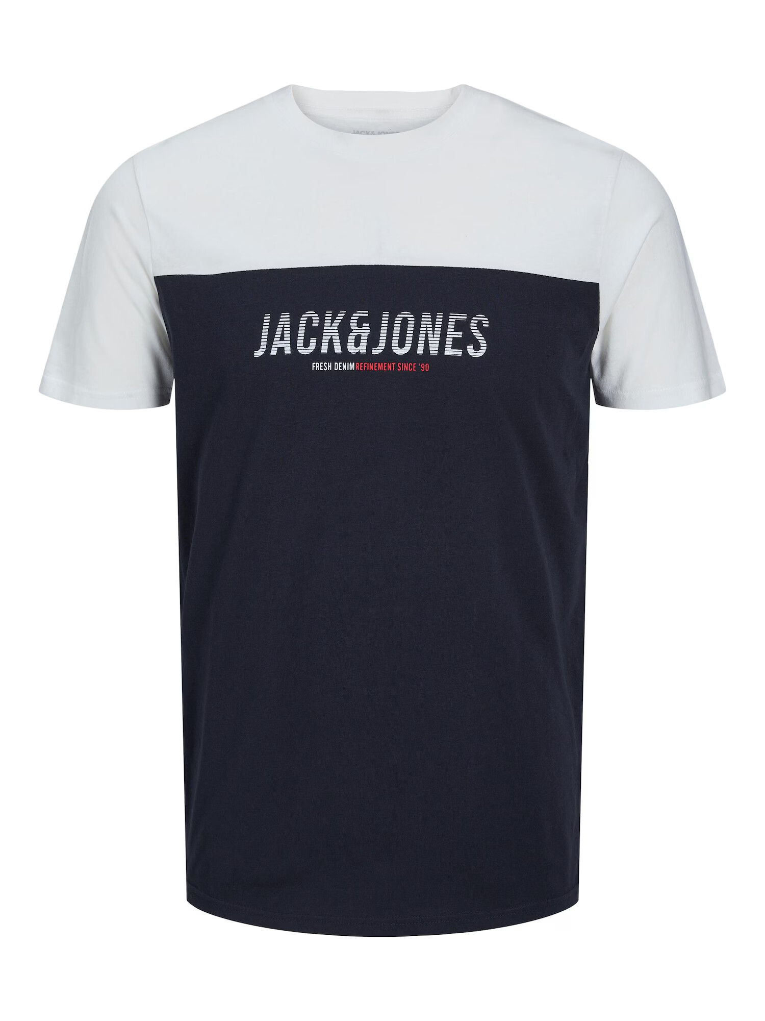 JACK & JONES Μπλουζάκι 'Dan' ναυτικό μπλε / ανοικτό γκρι / κόκκινο / λευκό - Pepit.gr