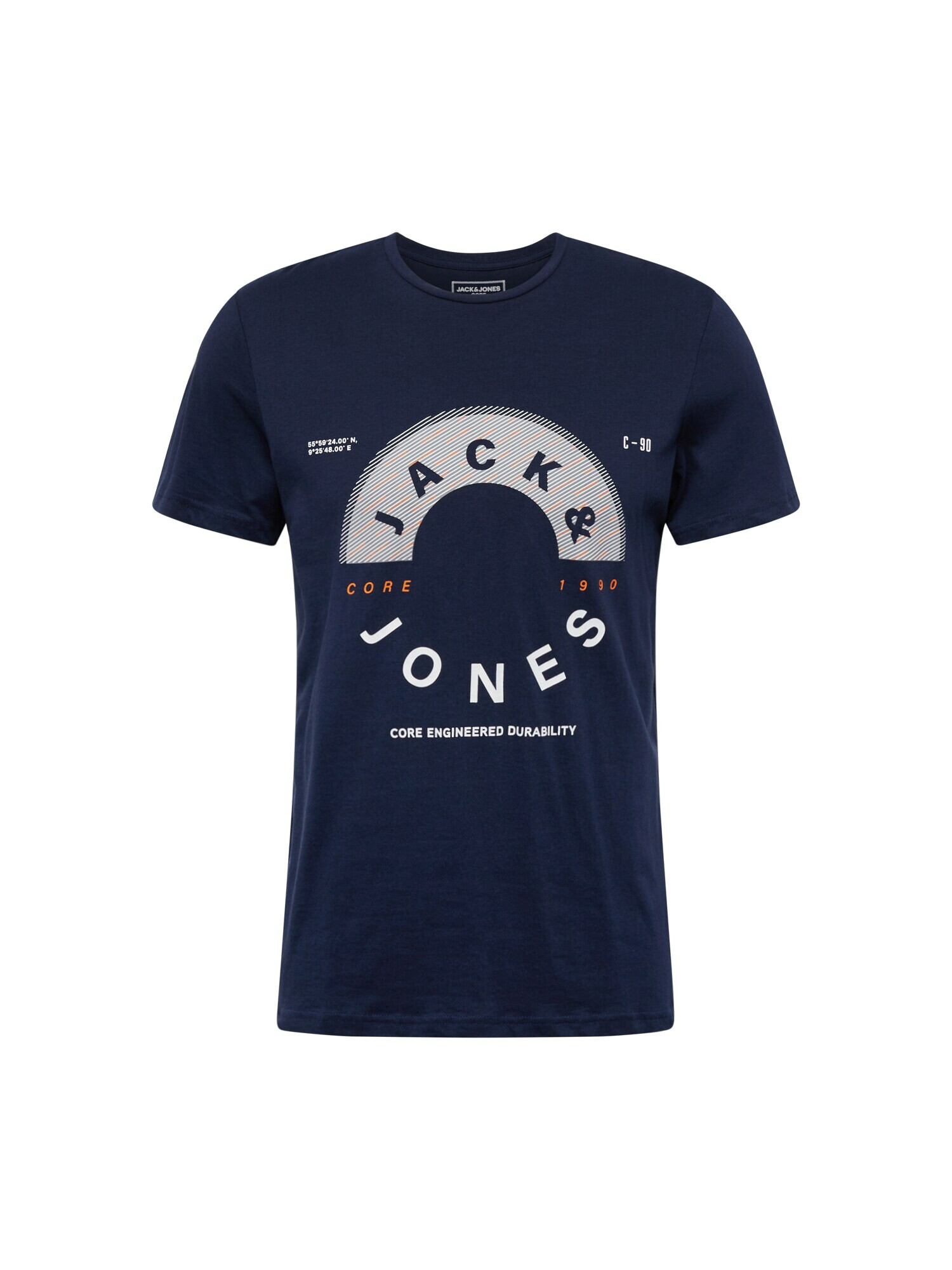 JACK & JONES Μπλουζάκι 'Friday' ναυτικό μπλε / γκρι / πορτοκαλί / λευκό - Pepit.gr