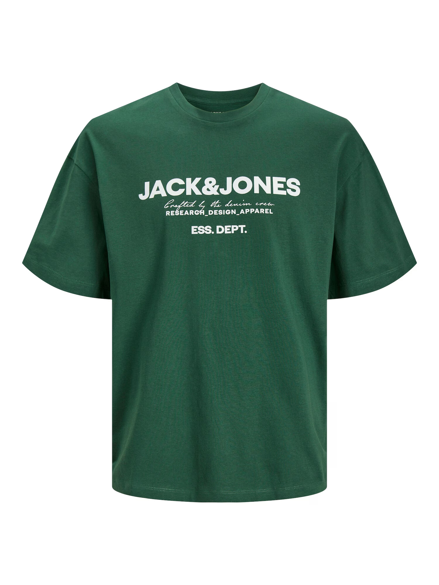 JACK & JONES Μπλουζάκι 'GALE' σκούρο πράσινο / λευκό - Pepit.gr