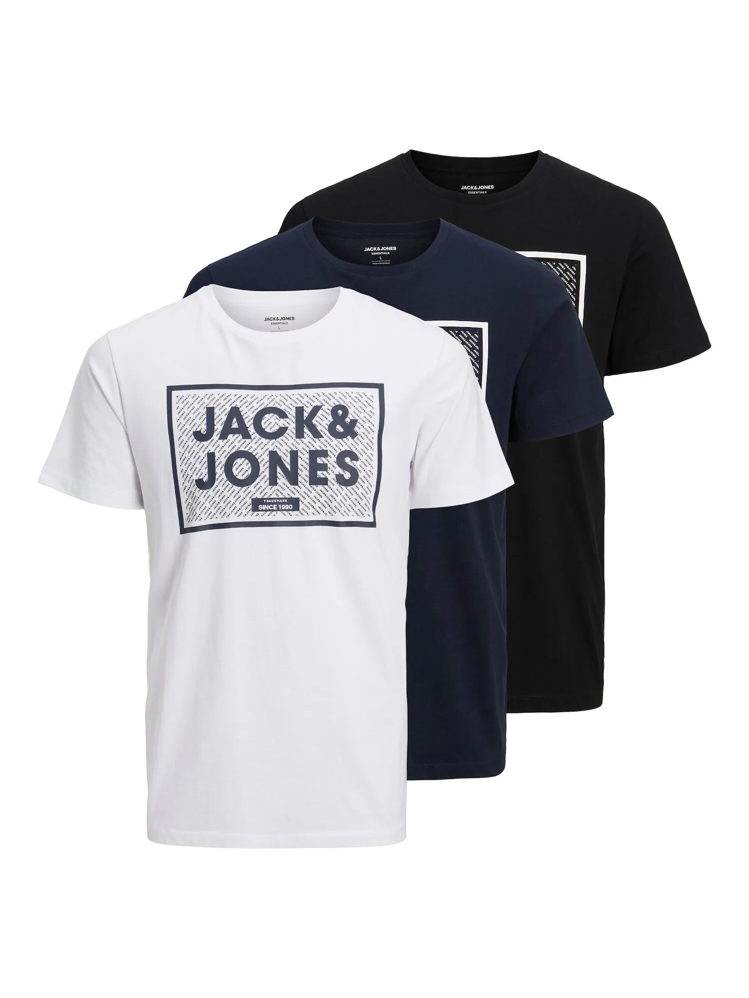 JACK & JONES Μπλουζάκι 'HARRISON' ναυτικό μπλε / μαύρο / λευκό - Pepit.gr