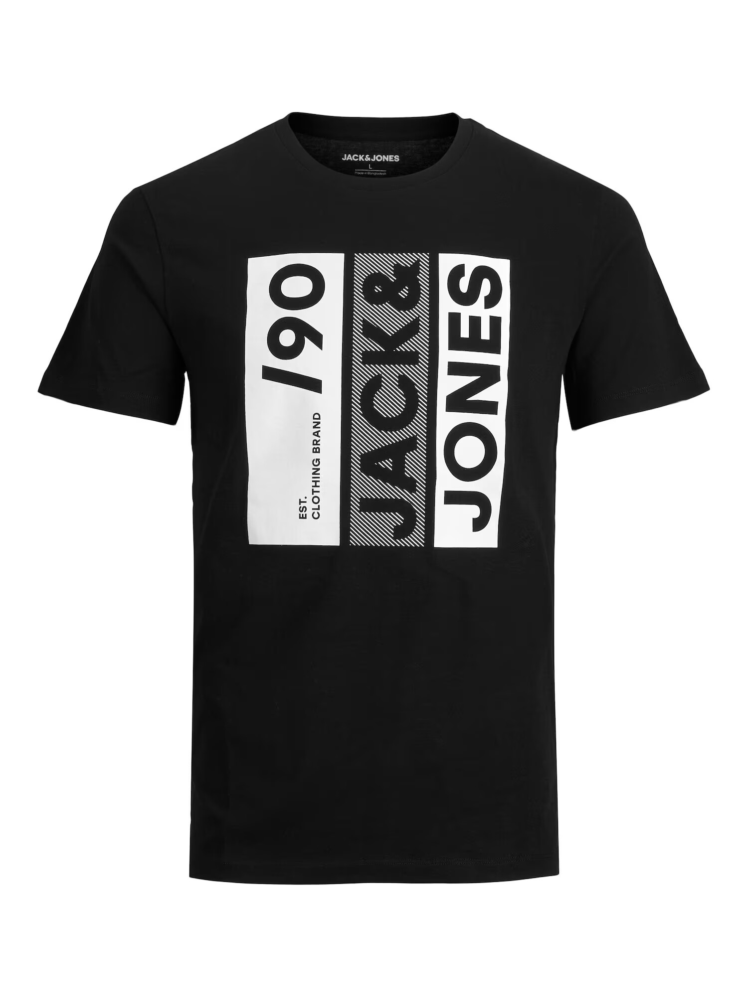 JACK & JONES Μπλουζάκι 'JIO' μαύρο / λευκό - Pepit.gr