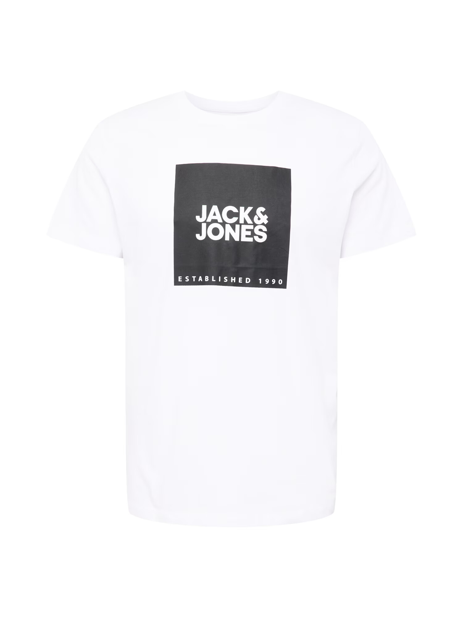 JACK & JONES Μπλουζάκι 'LOCK' μαύρο / λευκό - Pepit.gr