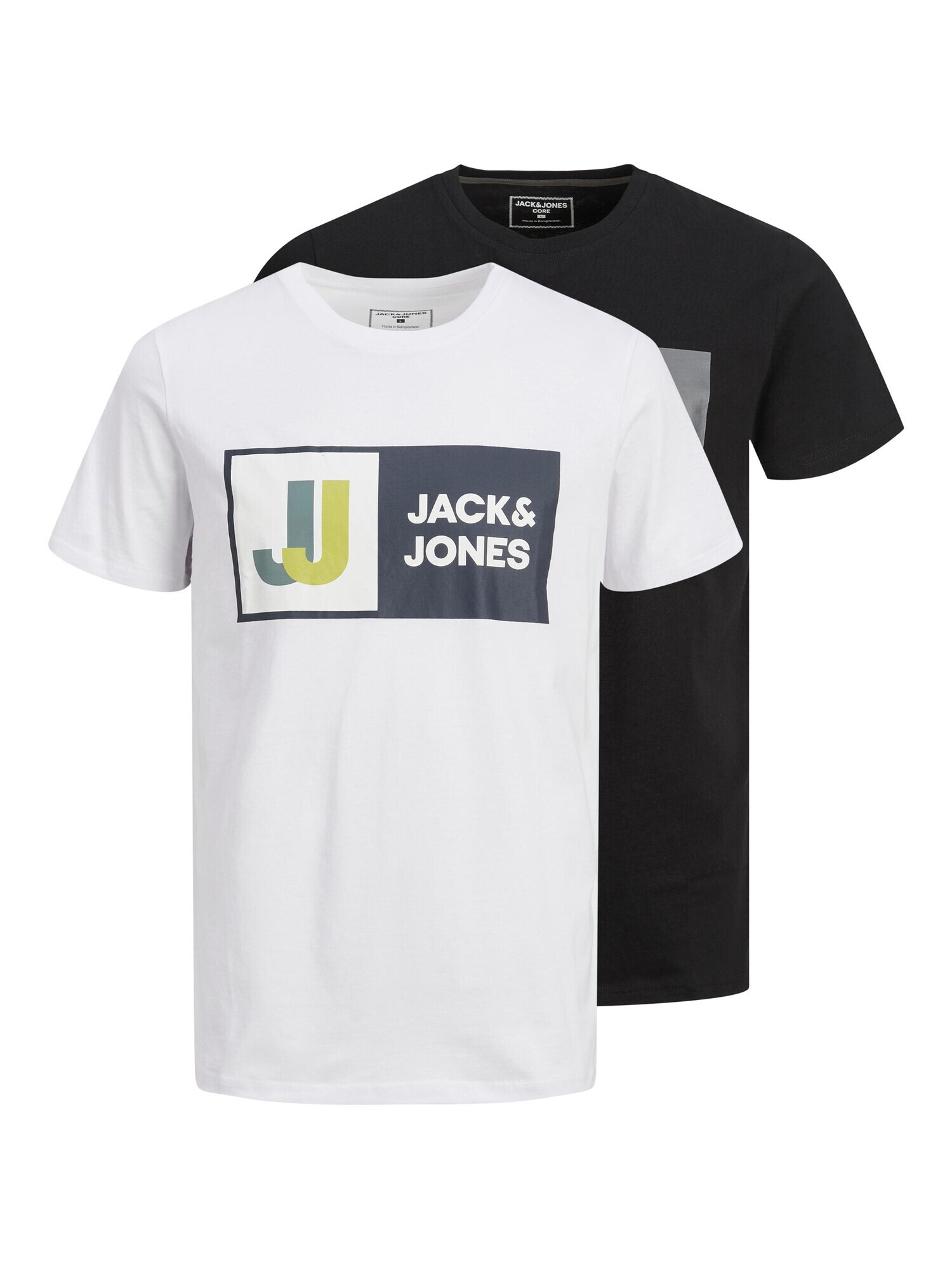 JACK & JONES Μπλουζάκι 'LOGAN' γκρι / καλάμι / πορτοκαλί / μαύρο / λευκό - Pepit.gr