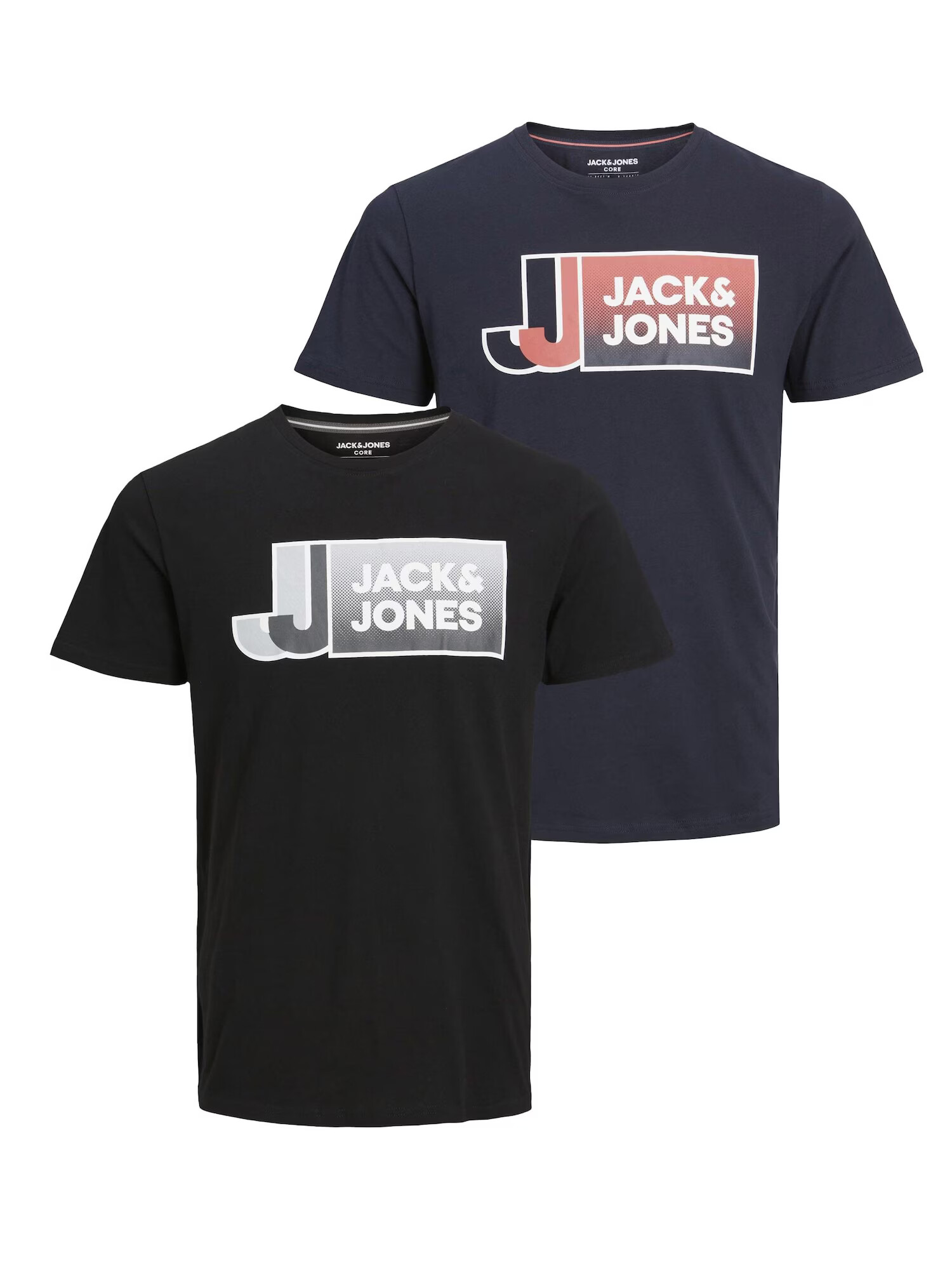 JACK & JONES Μπλουζάκι 'LOGAN' σκούρο μπλε / πορτοκαλί / μαύρο / λευκό - Pepit.gr