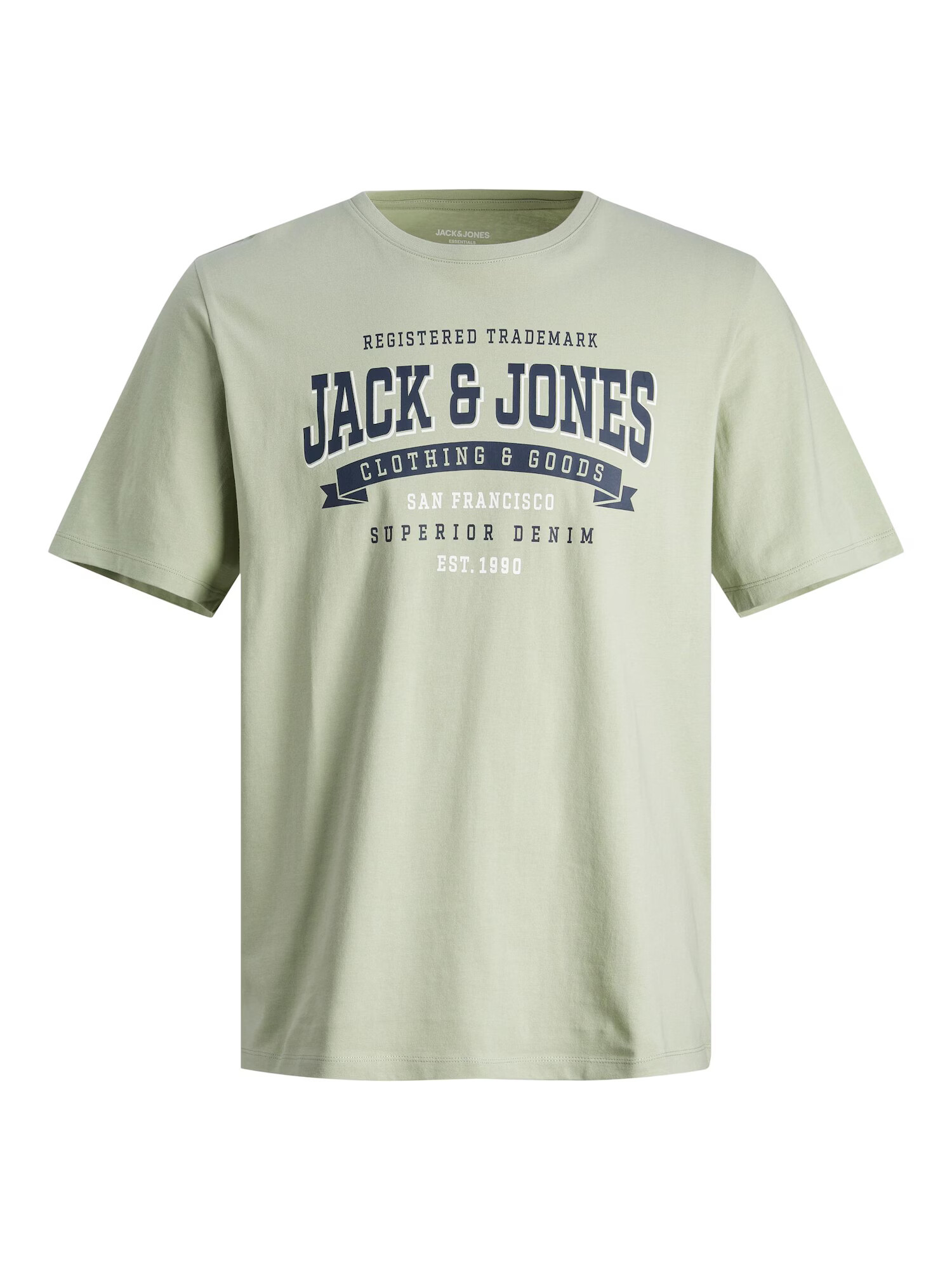 JACK & JONES Μπλουζάκι ναυτικό μπλε / πράσινο παστέλ / λευκό - Pepit.gr