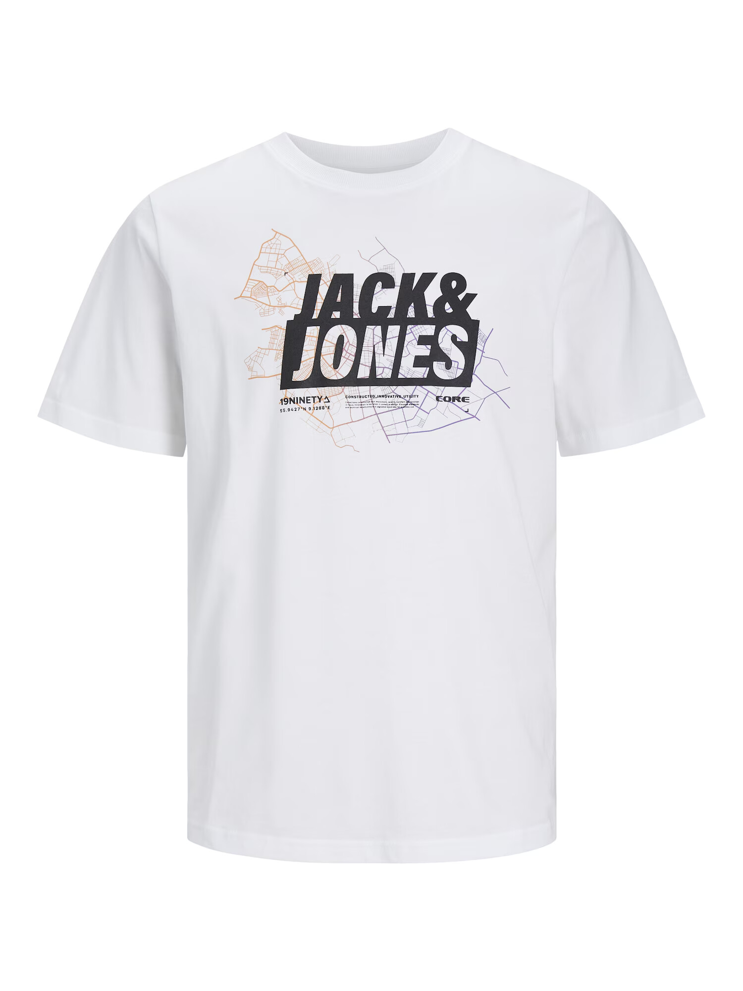 JACK & JONES Μπλουζάκι 'OMAP' λιλά / πορτοκαλί / μαύρο / λευκό - Pepit.gr