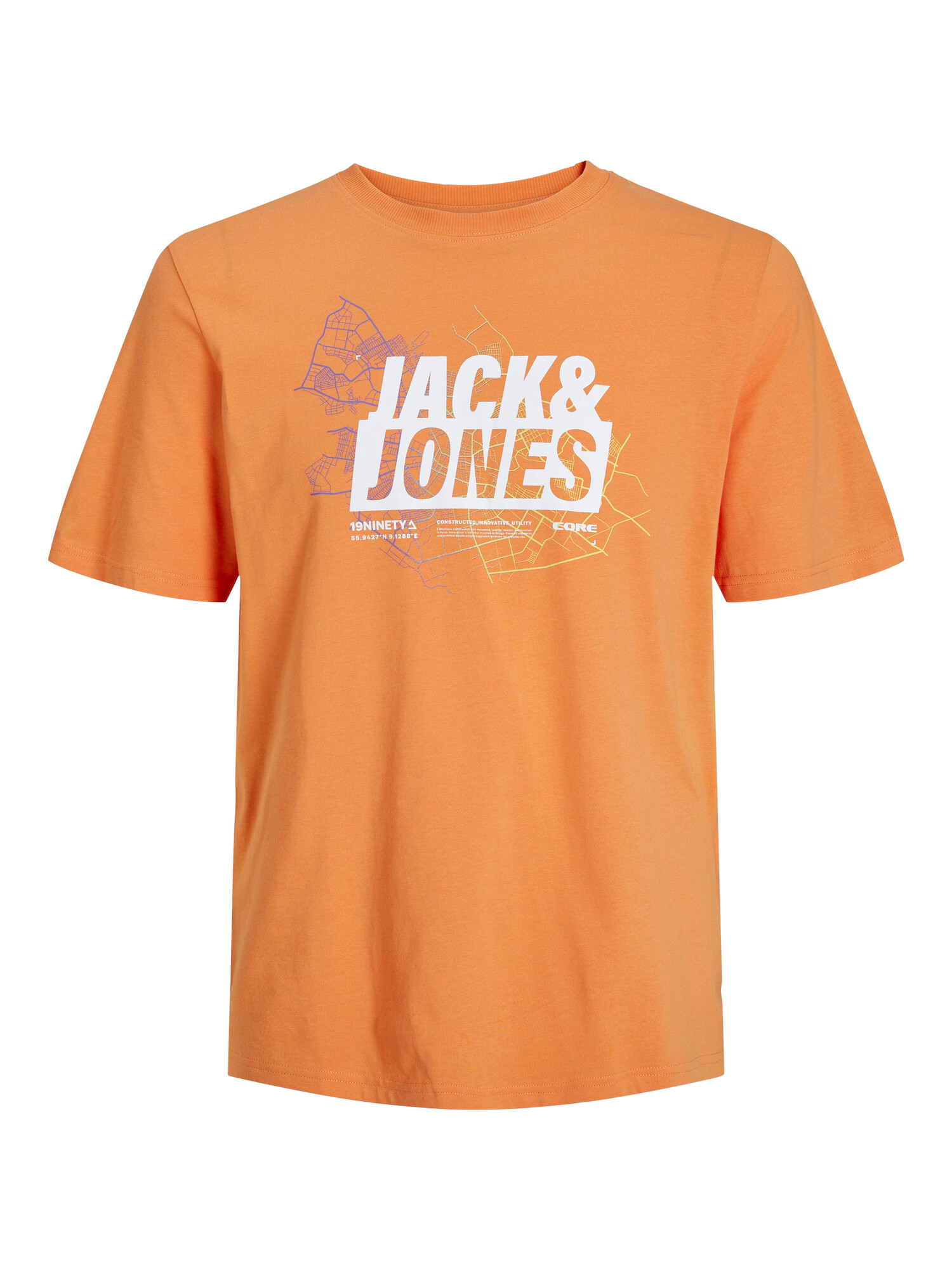 JACK & JONES Μπλουζάκι 'OMAP' πορτοκαλί / λευκό - Pepit.gr