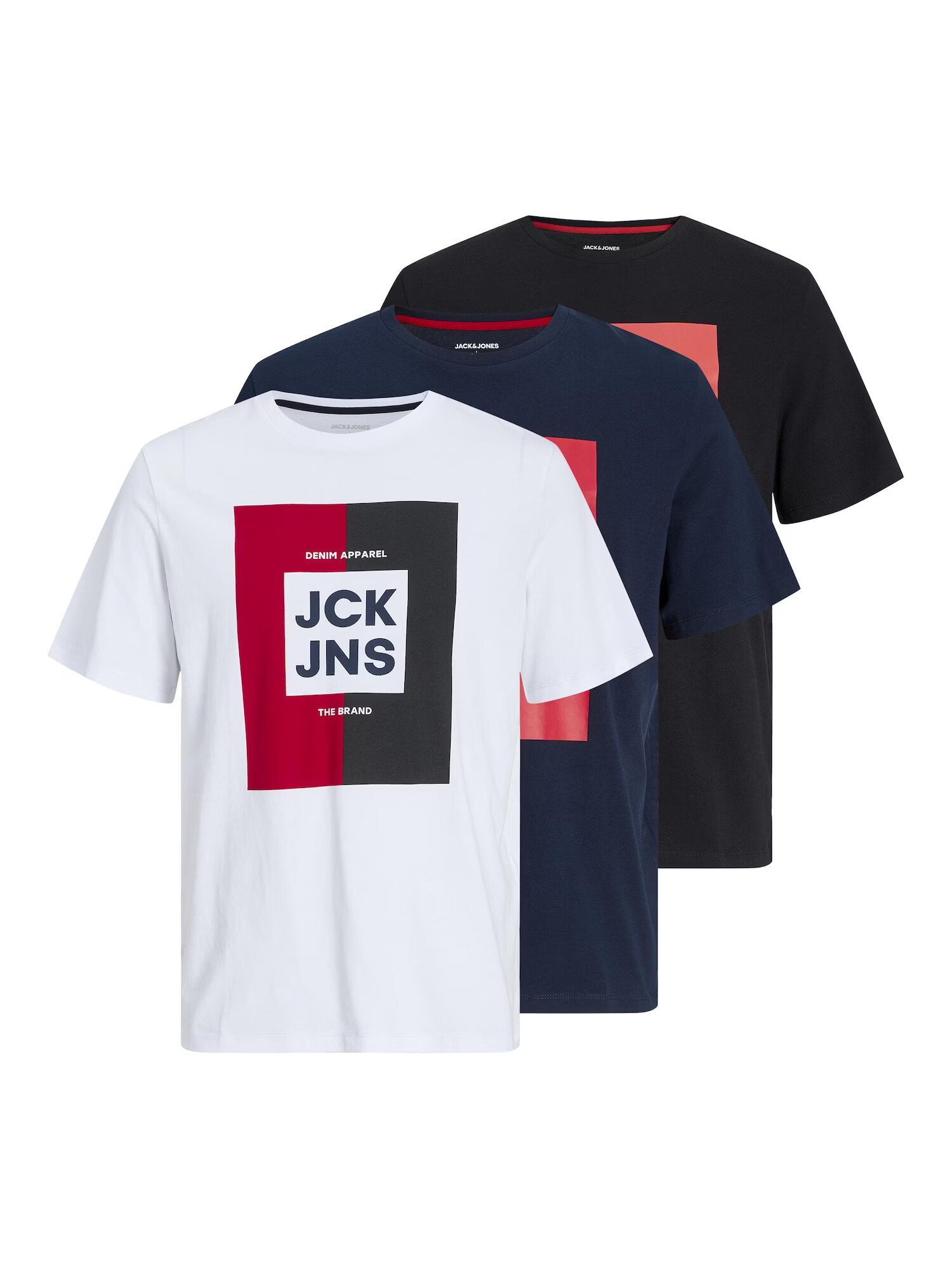 JACK & JONES Μπλουζάκι 'Oscar' ναυτικό μπλε / κόκκινο / μαύρο / λευκό - Pepit.gr