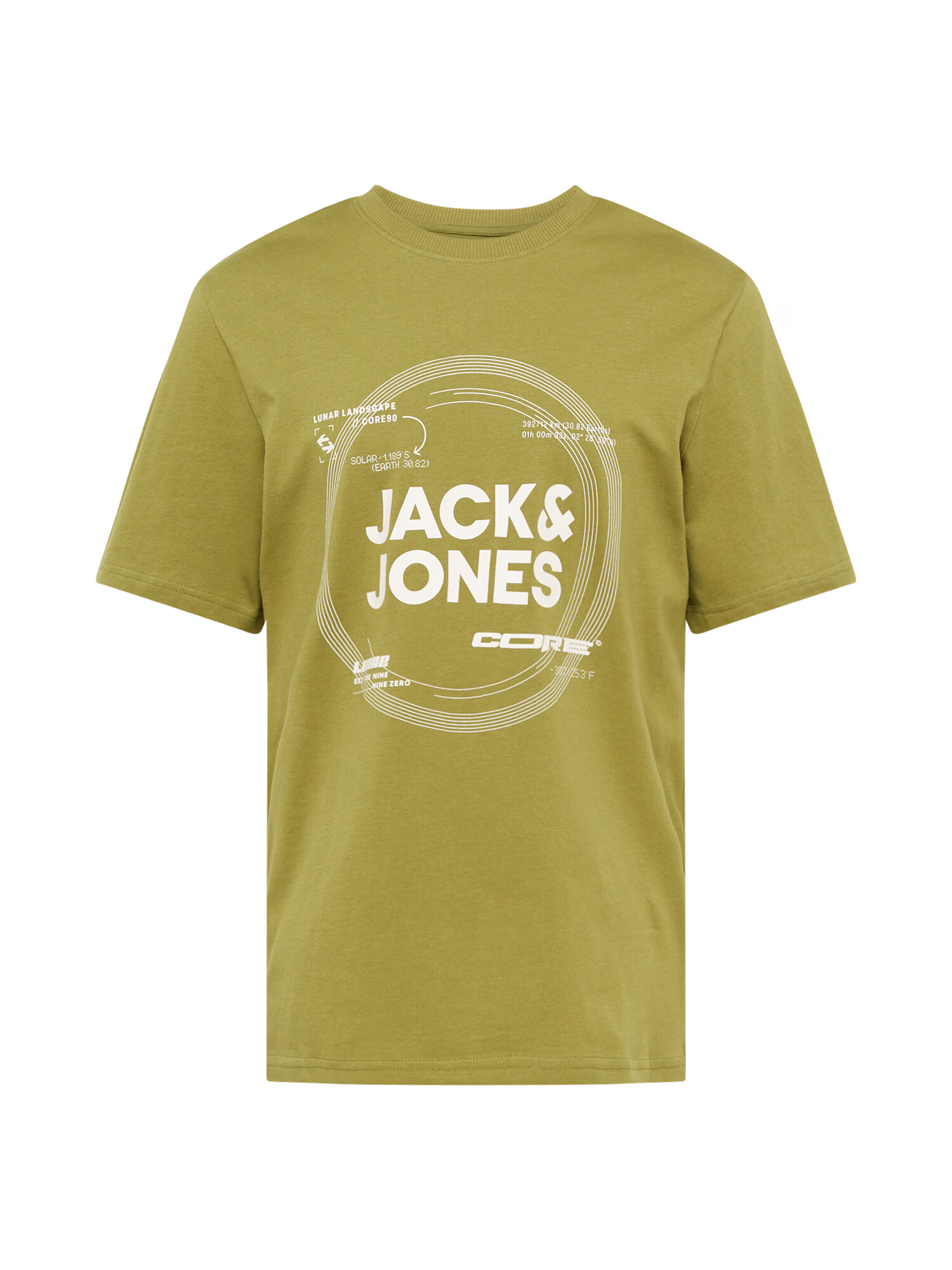 JACK & JONES Μπλουζάκι 'PILOU' λαδί / λευκό - Pepit.gr