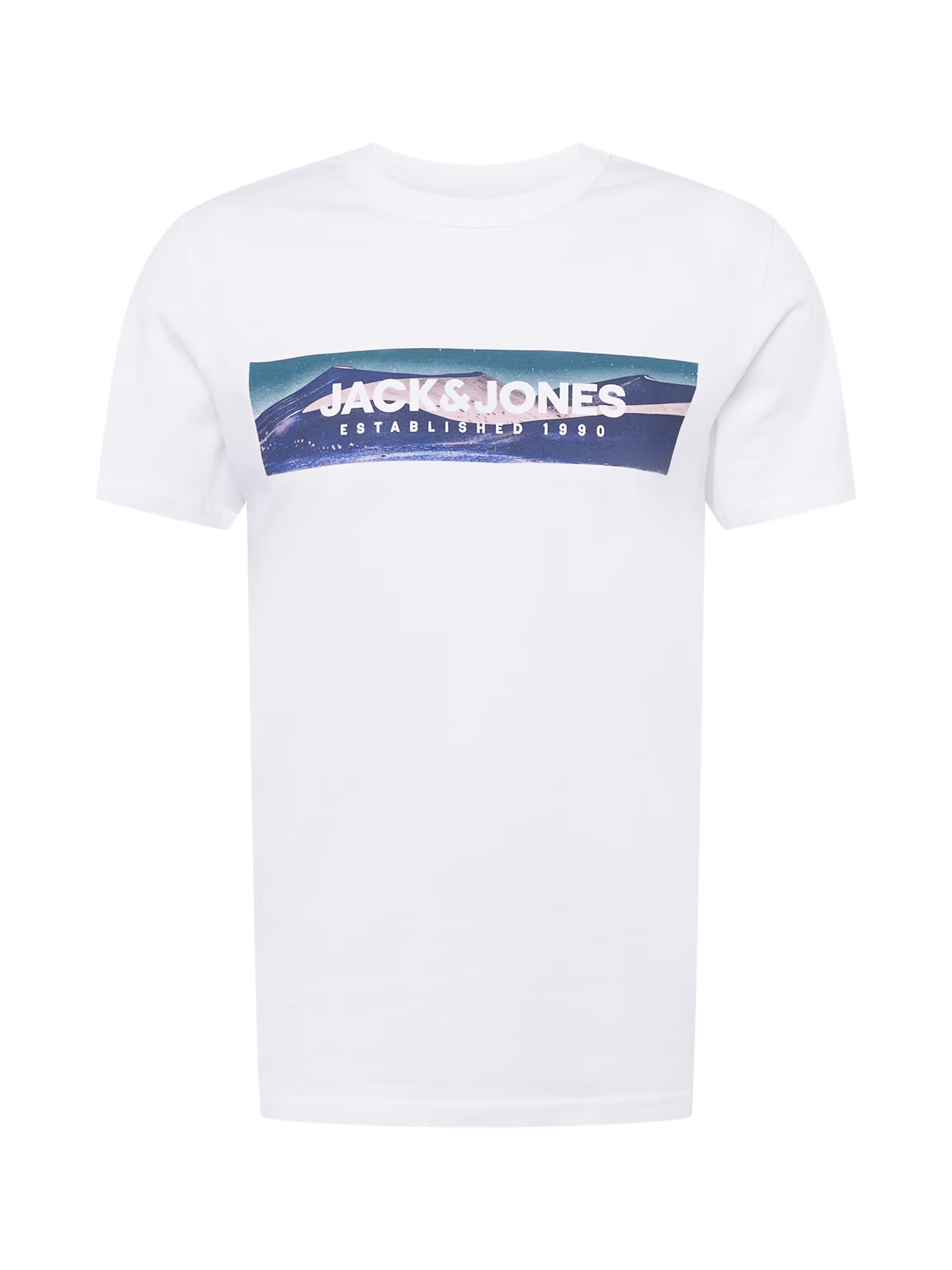 JACK & JONES Μπλουζάκι 'VALLEY' μπεζ / τιρκουάζ / λουλακί / λευκό - Pepit.gr