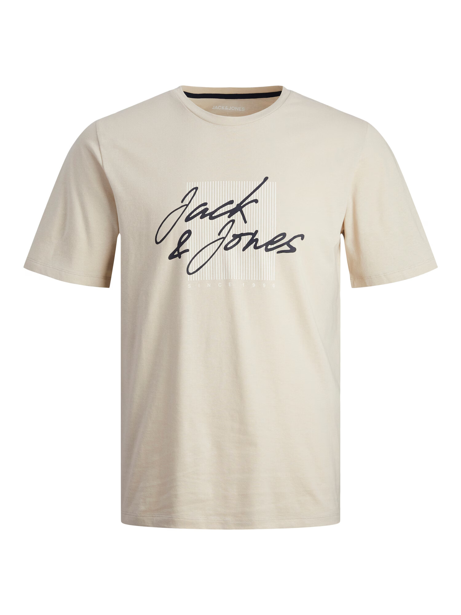 JACK & JONES Μπλουζάκι 'ZURI' μπεζ / μαύρο - Pepit.gr