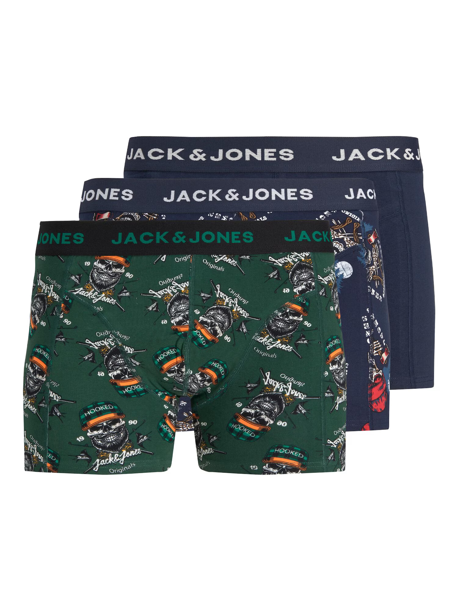 JACK & JONES Μποξεράκι 'CAPTAIN' ναυτικό μπλε / χακί / πορτοκαλί / λευκό - Pepit.gr