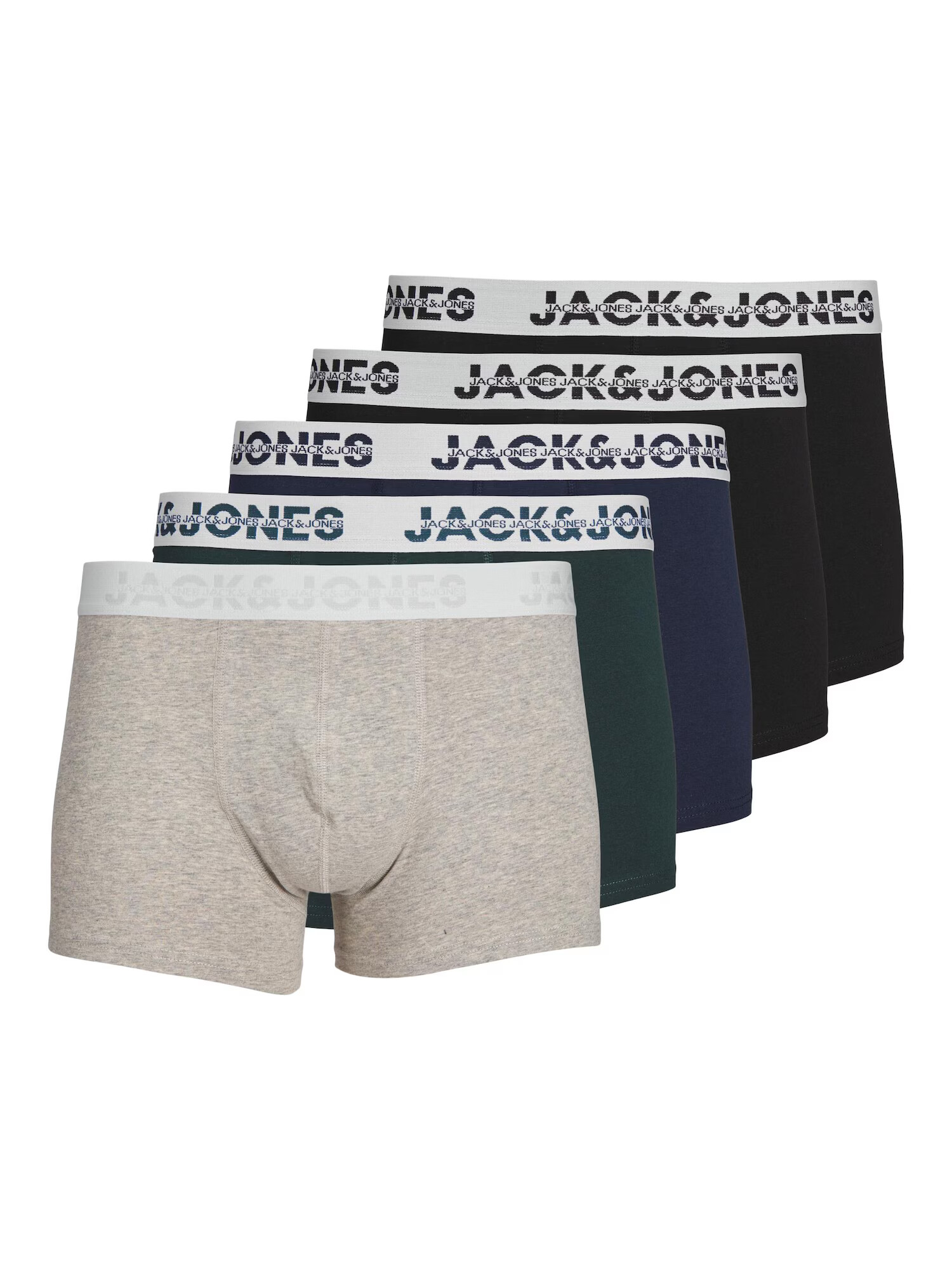 JACK & JONES Μποξεράκι 'DALLAS' μπεζ μελανζέ / ναυτικό μπλε / πράσινο - Pepit.gr