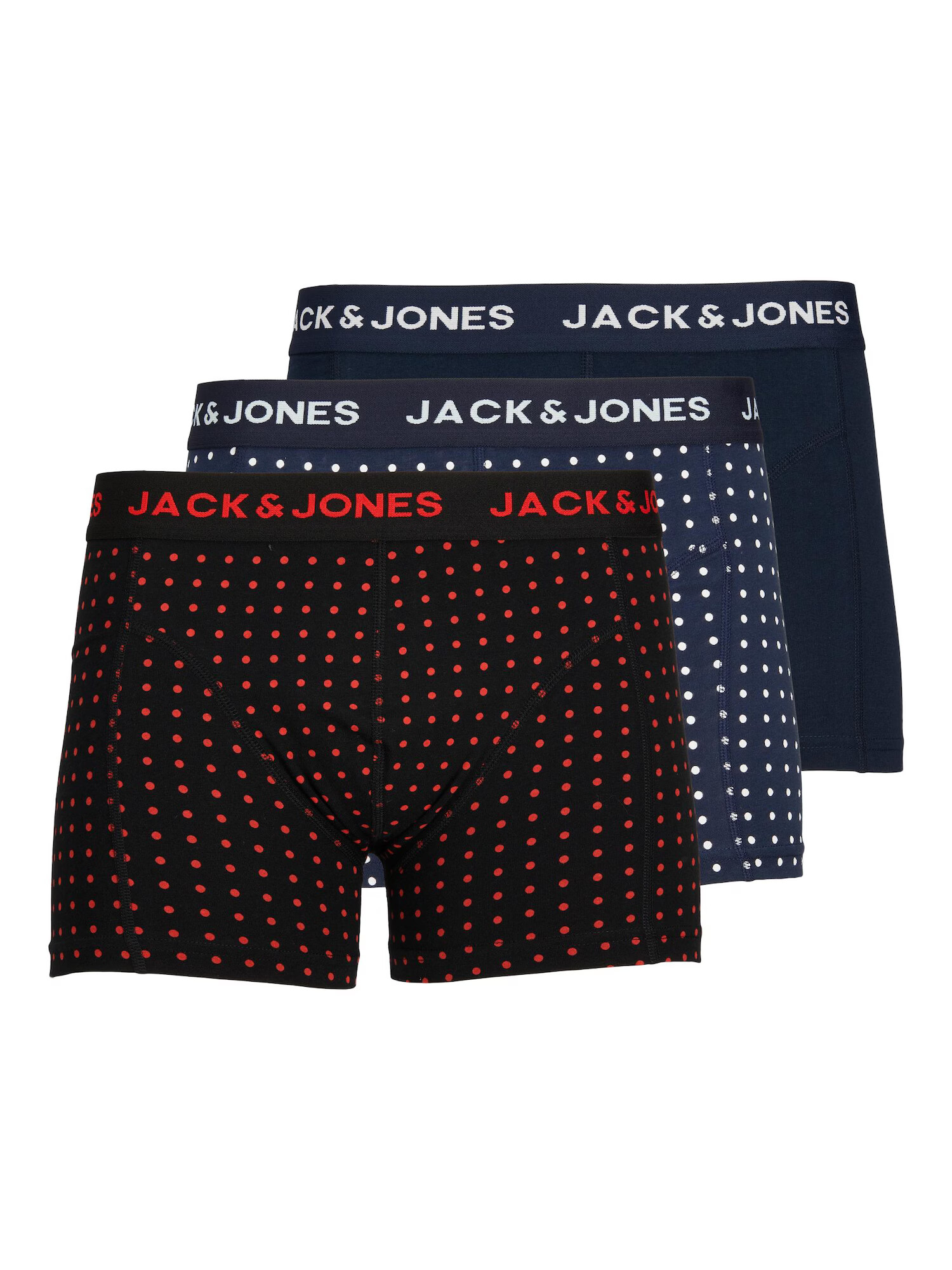 JACK & JONES Μποξεράκι ναυτικό μπλε / κόκκινο φωτιάς / μαύρο / λευκό - Pepit.gr