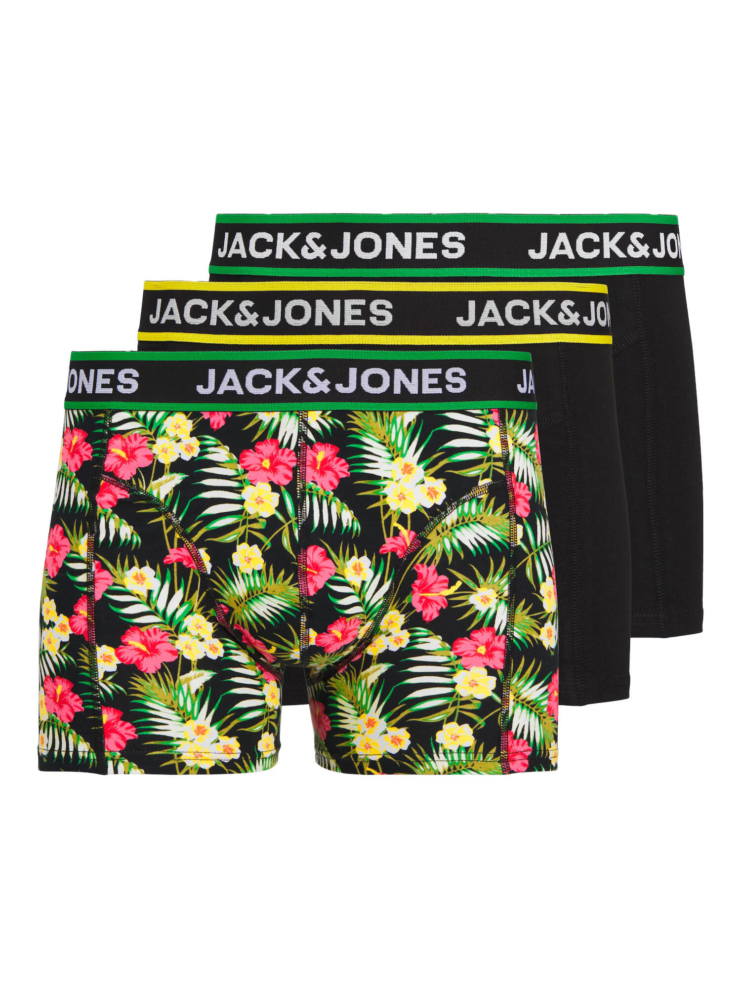 JACK & JONES Μποξεράκι πράσινο / ροζ / μαύρο / λευκό - Pepit.gr