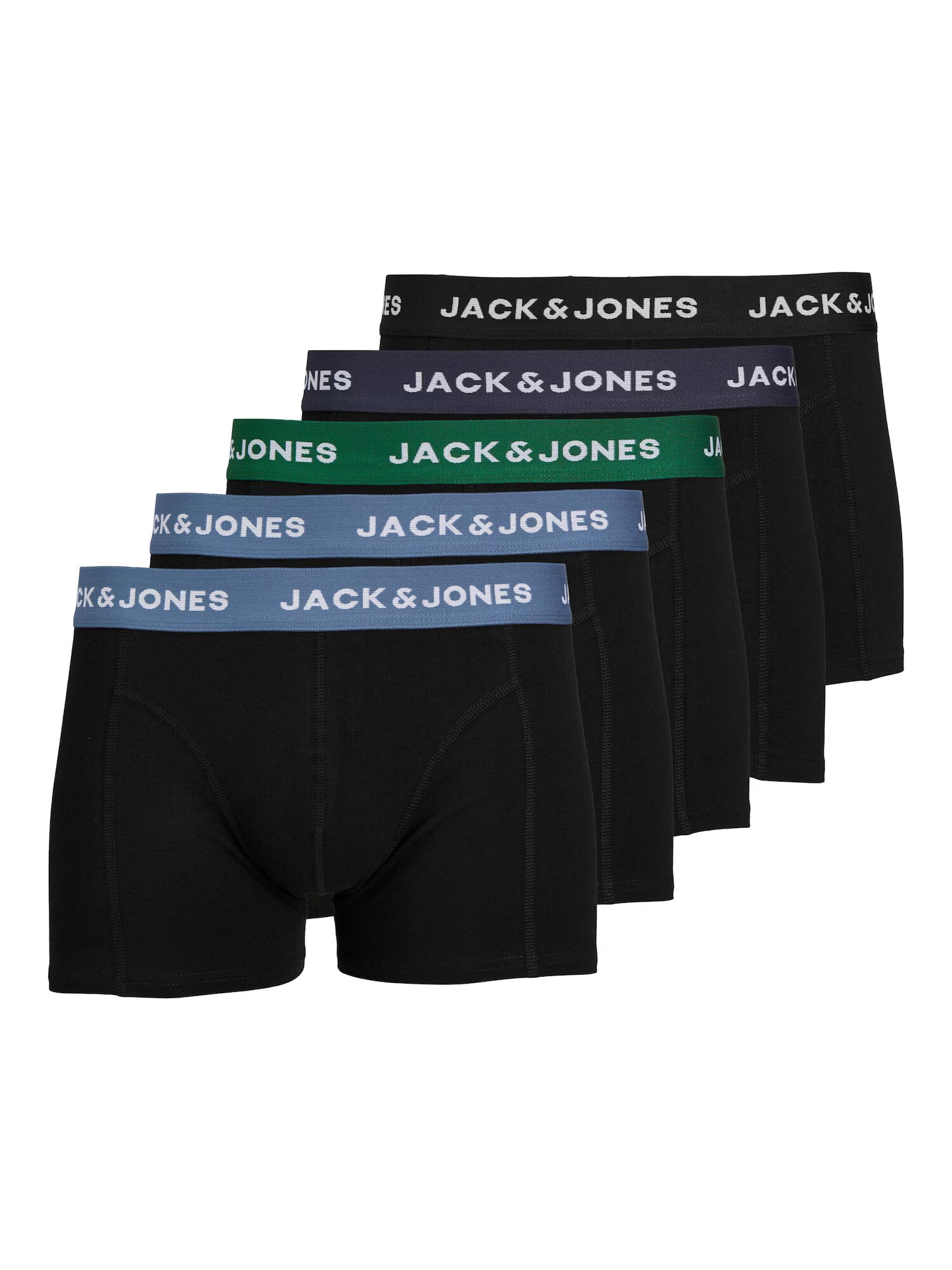 JACK & JONES Μποξεράκι 'Solid' μπλε περιστεριού / πράσινο γρασιδιού / βατόμουρο / μαύρο - Pepit.gr