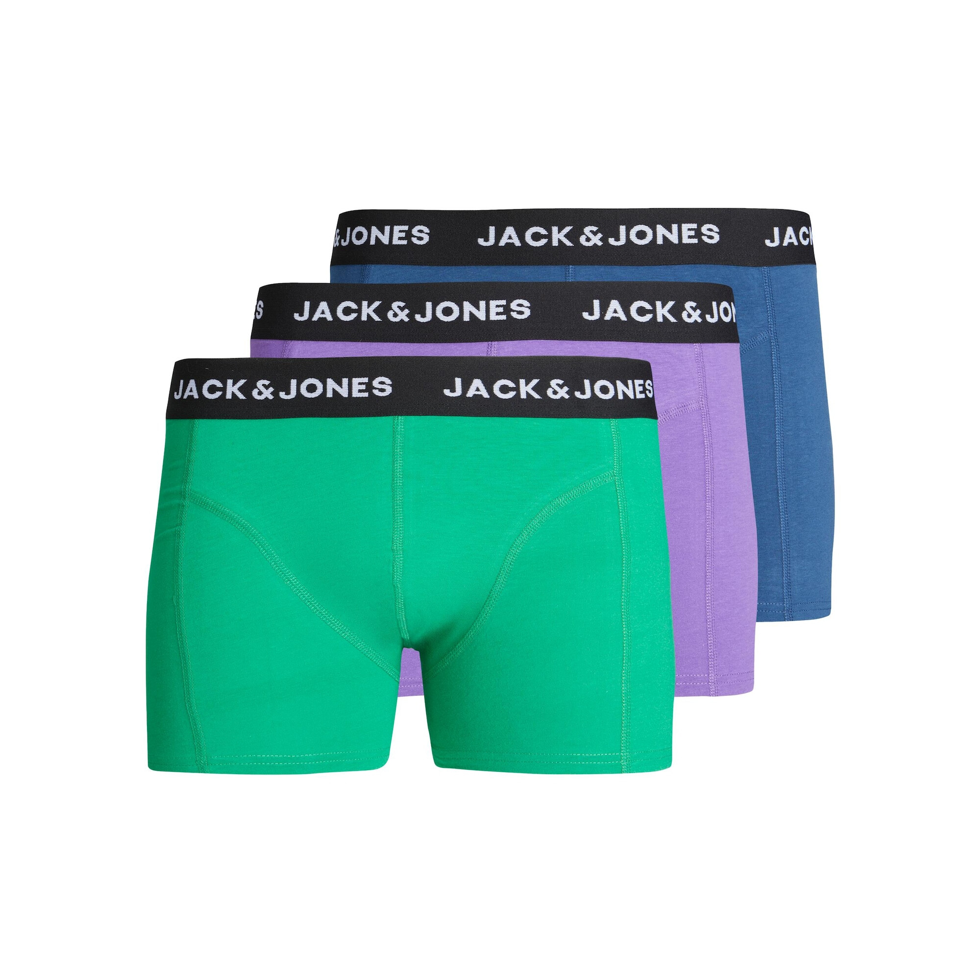 JACK & JONES Μποξεράκι 'SOLID' σκούρο μπλε / γαλαζοπράσινο / ανοικτό λιλά - Pepit.gr