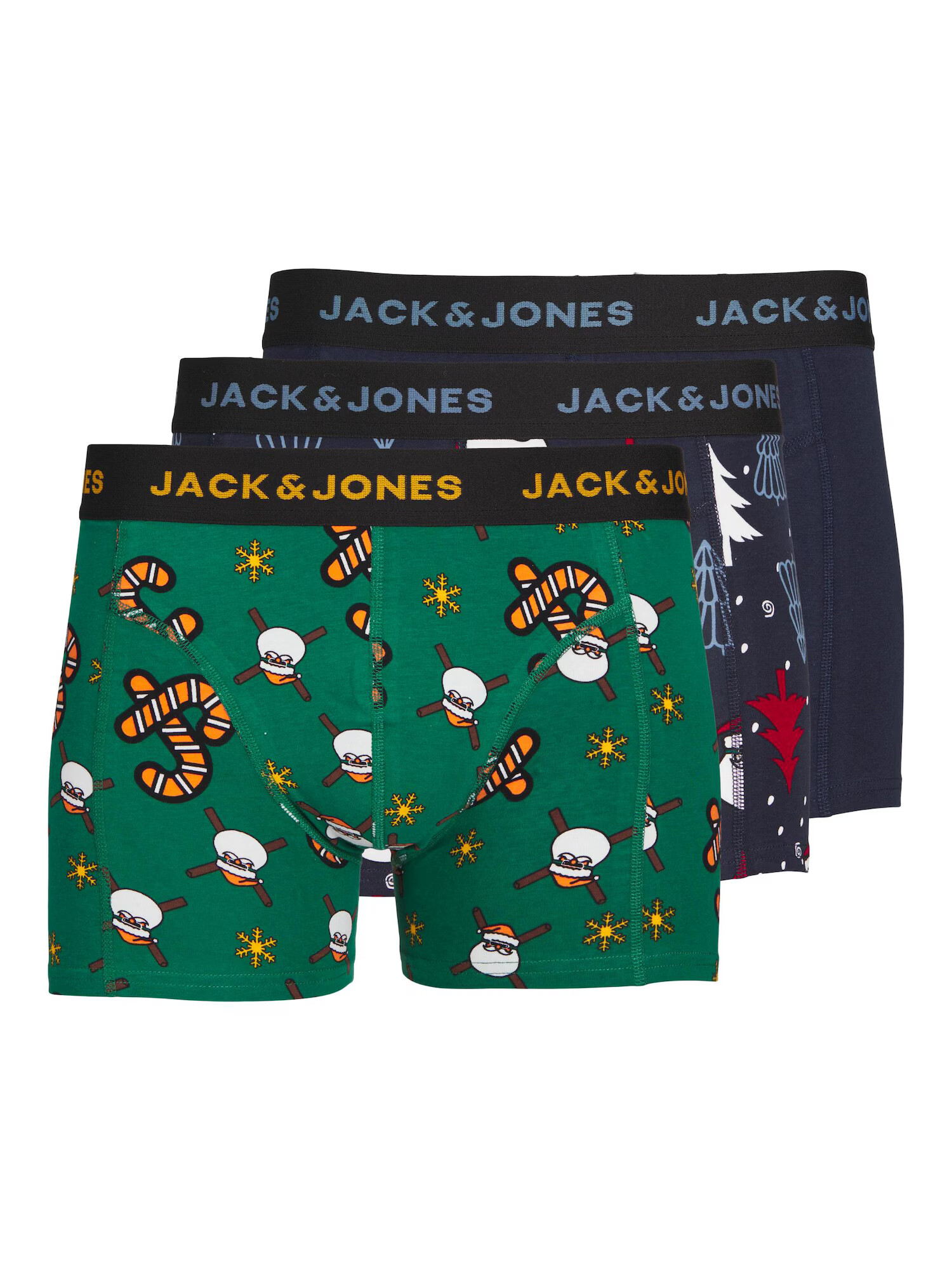 JACK & JONES Μποξεράκι 'SWEET SANTA' ναυτικό μπλε / σκούρο πράσινο / πορτοκαλί / λευκό - Pepit.gr