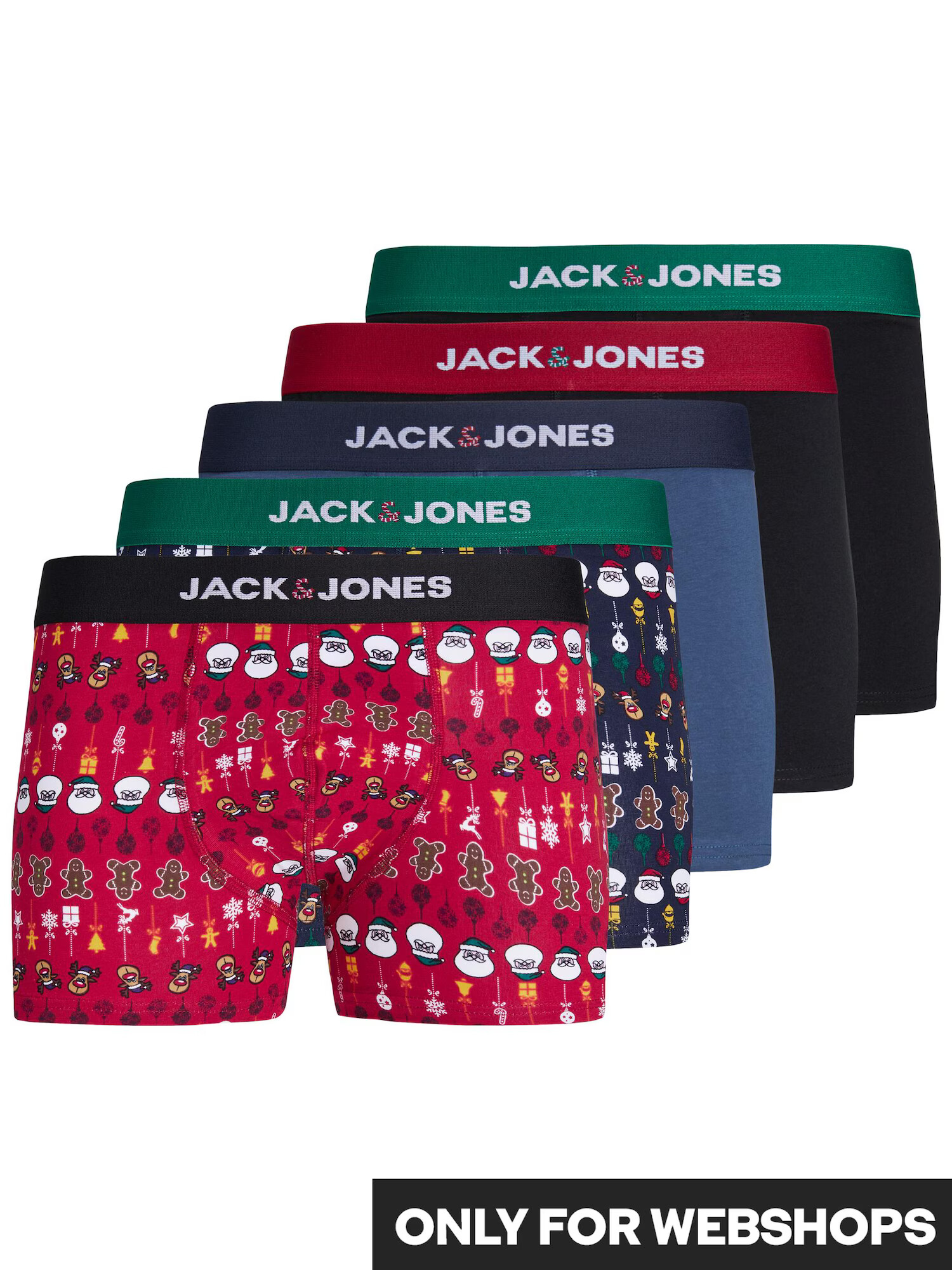 JACK & JONES Μποξεράκι 'SWEET XMAS' ναυτικό μπλε / πράσινο / κόκκινο / μαύρο - Pepit.gr