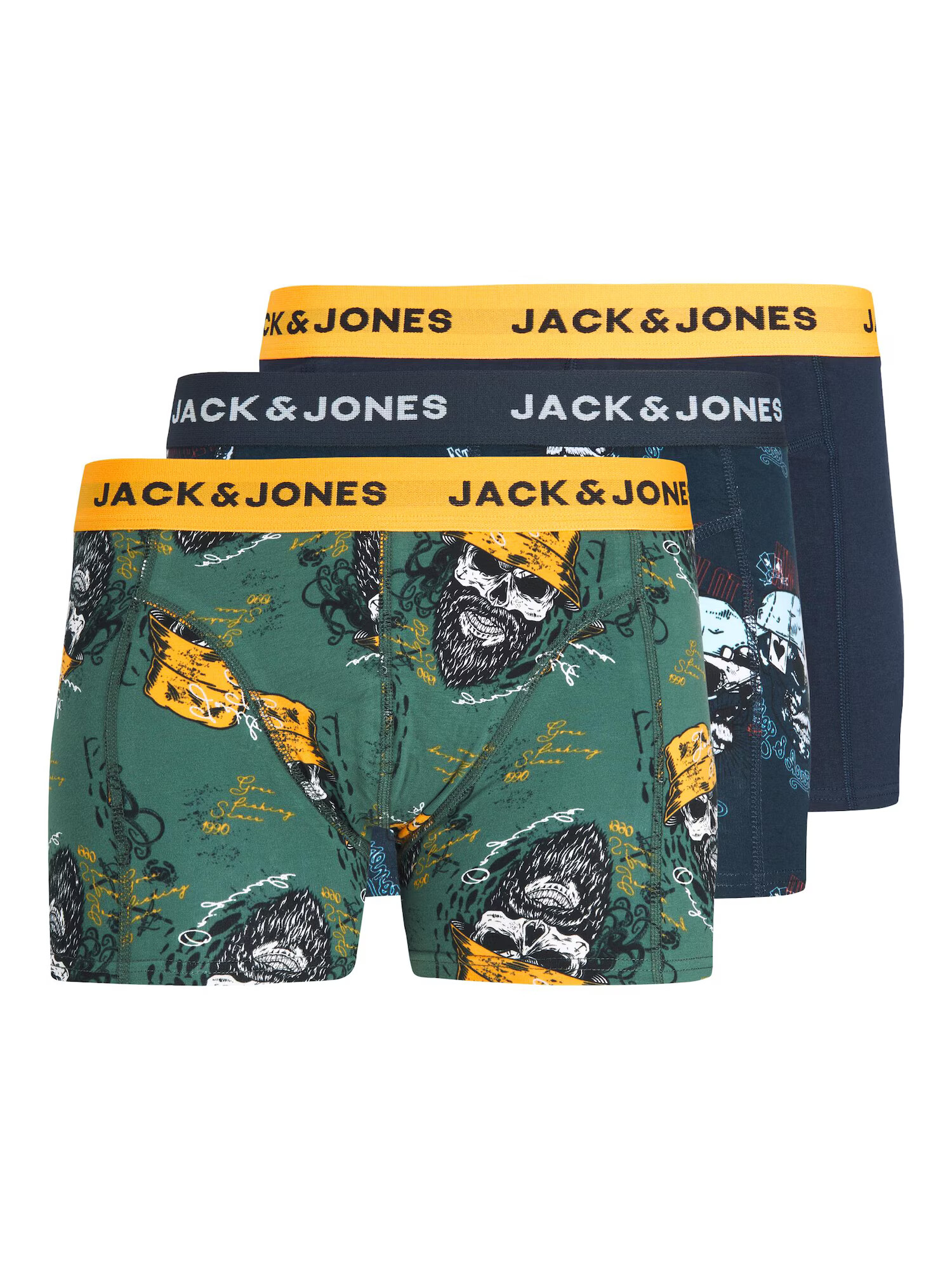 JACK & JONES Μποξεράκι 'TRIP SKULLS' ναυτικό μπλε / κάρυ / χακί / λευκό - Pepit.gr