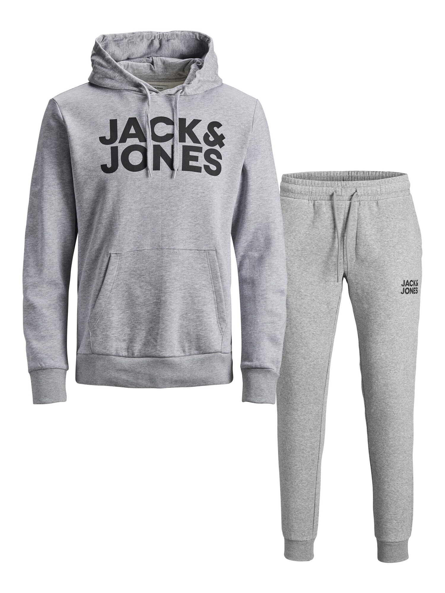 JACK & JONES Φόρμα τρεξίματος γκρι μελανζέ / μαύρο - Pepit.gr