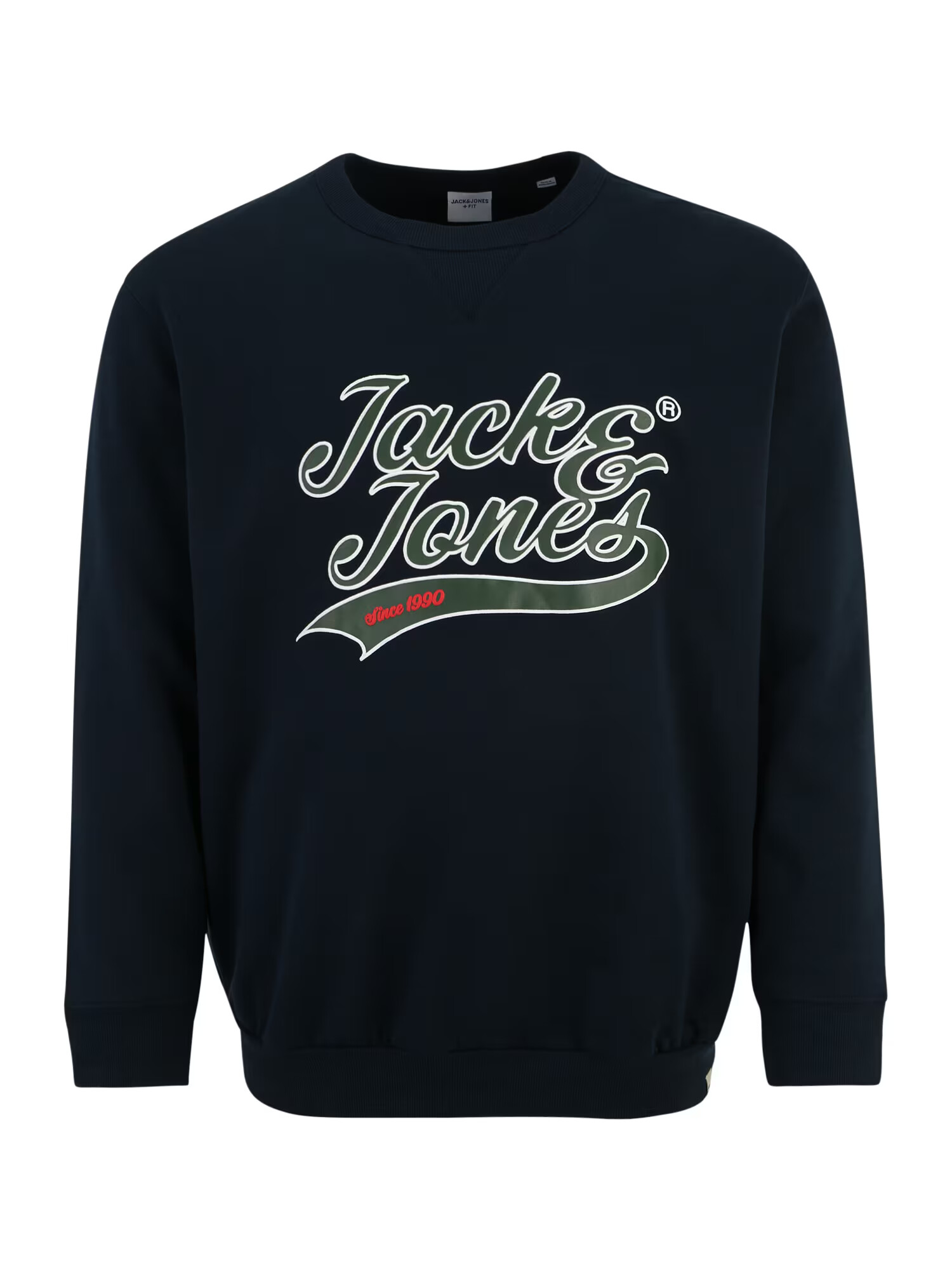 Jack & Jones Plus Μπλούζα φούτερ 'BECKS' ναυτικό μπλε / σκούρο πράσινο / κόκκινο φωτιάς / λευκό - Pepit.gr